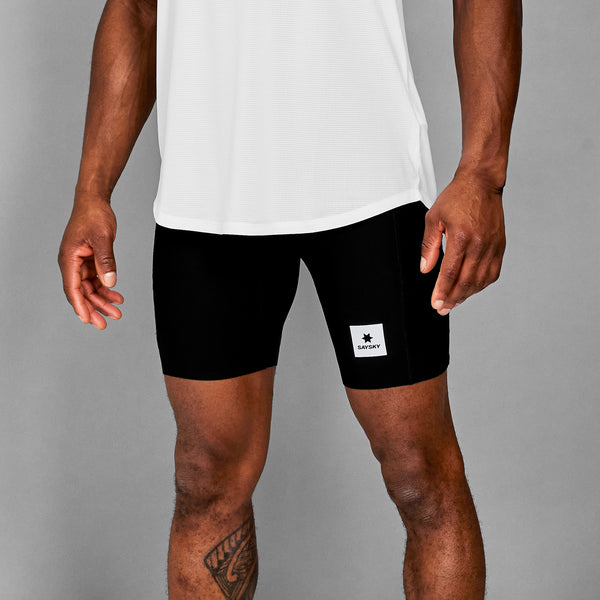 グランドセール Flow+ LMRST60c901 ランニングタイツ Race [メンズ] Black - 7inch Tights Short ウォーキング・ランニングウェア