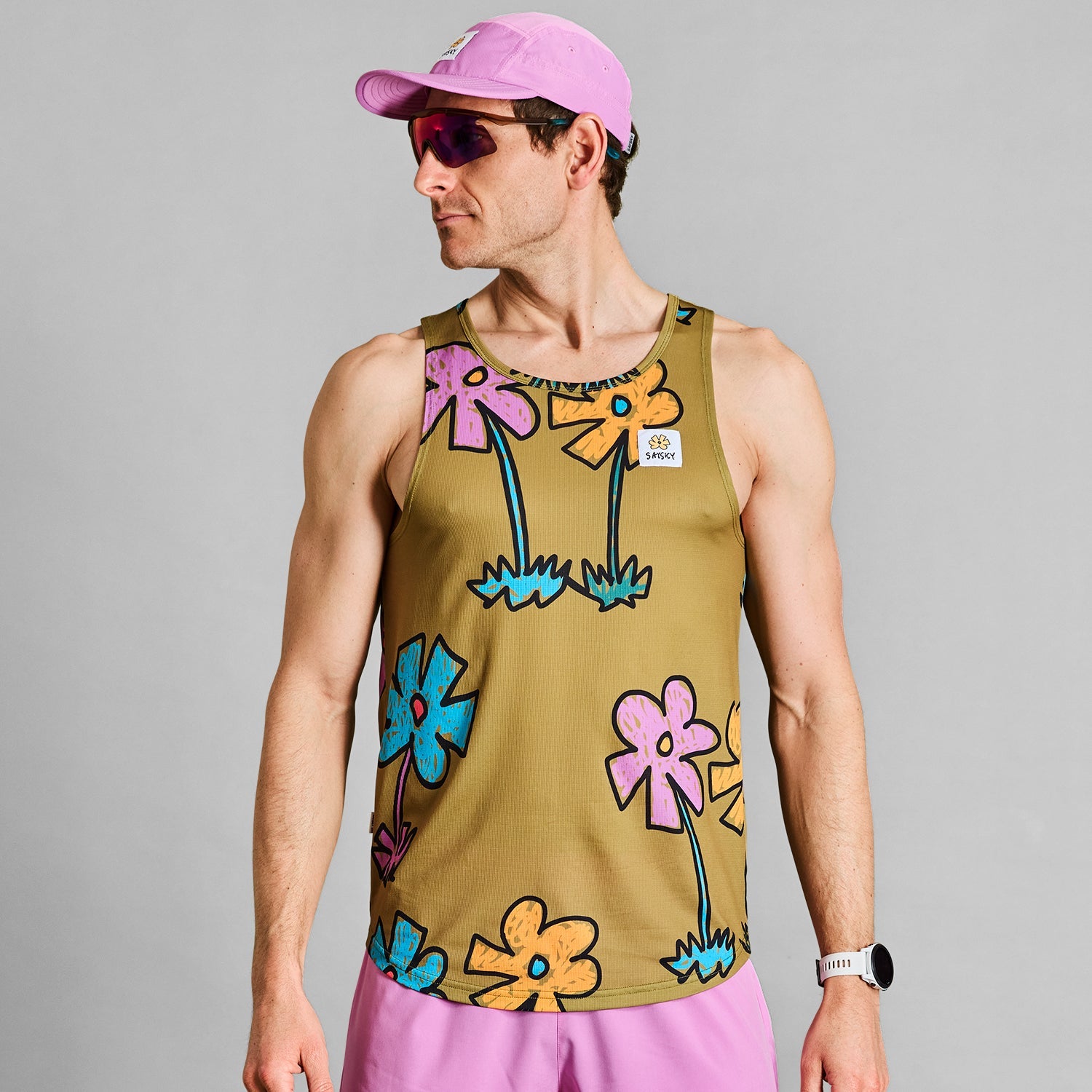 □ 公式 □ SAYSKY/セイスカイ レースシングレット LMRSI06c1017 Flower Combat Singlet - Yellow  [メンズ]