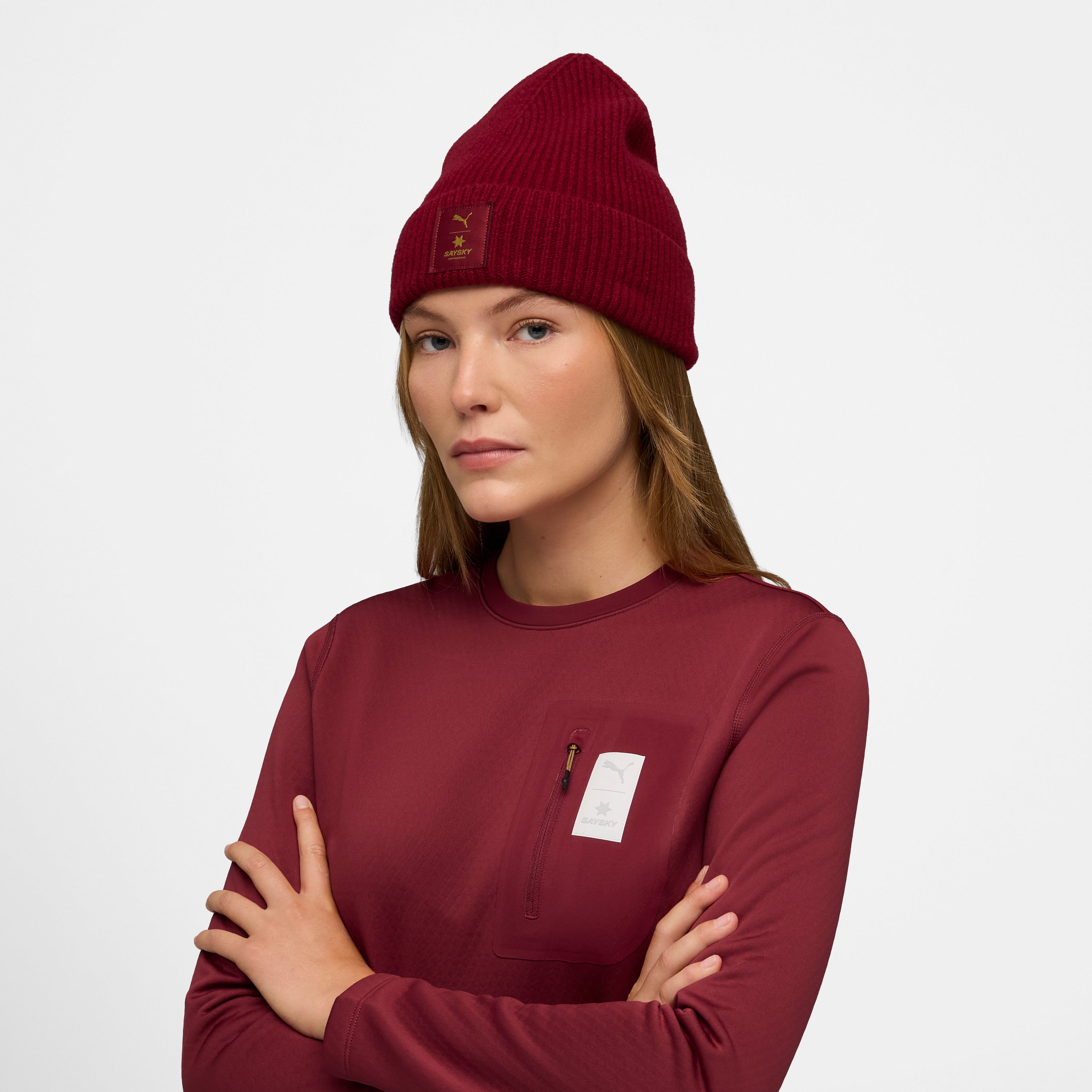 ランニングキャップ P02661502 Puma X SAYSKY Merino Beanie - Team Regal Red [ユニセックス]