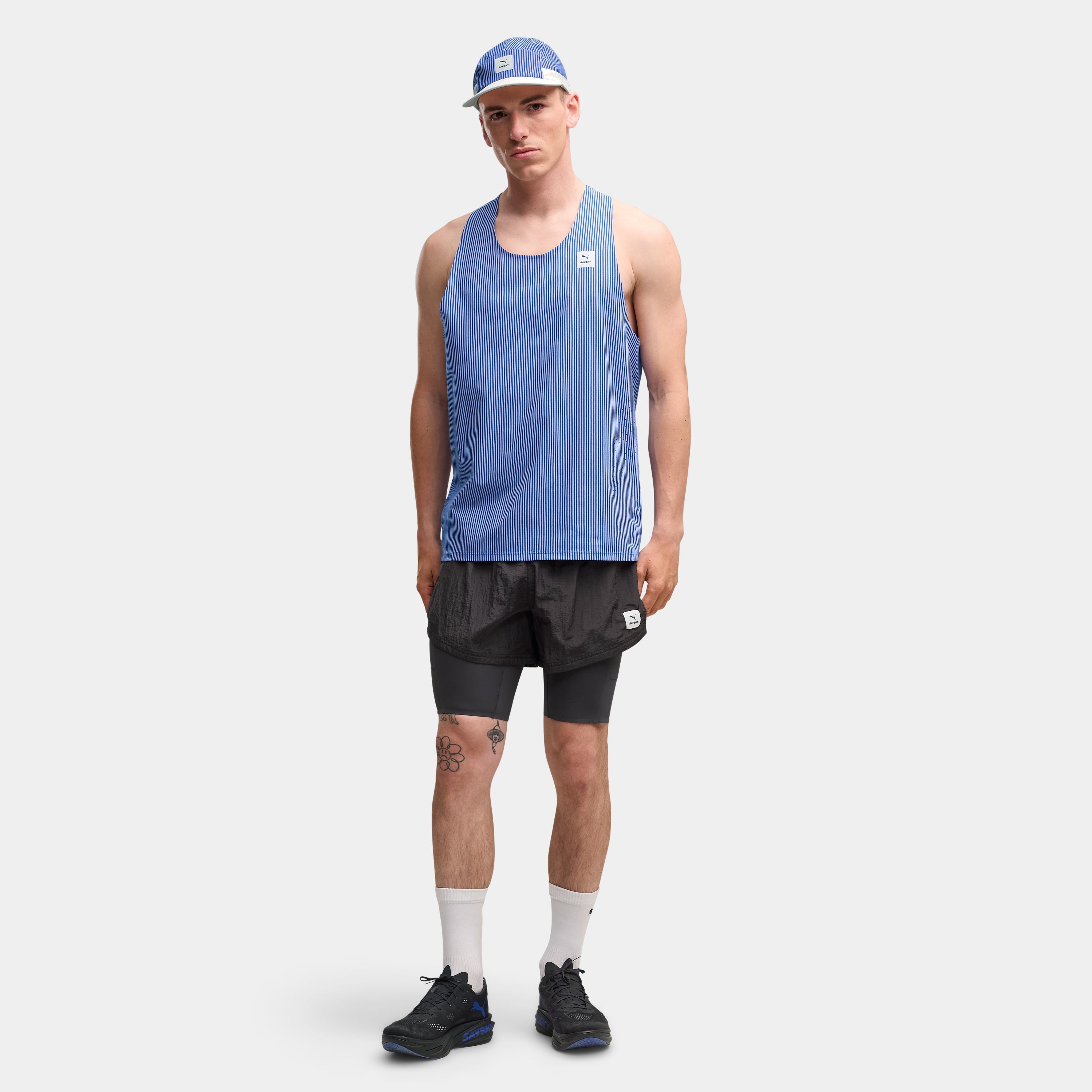 【Puma X SAYSKY】ランニングシューズ P31394201 ディヴィエイト ニトロ エリート 4 SAYSKY - Flat Dark Gray-vivid Blue [メンズ]
