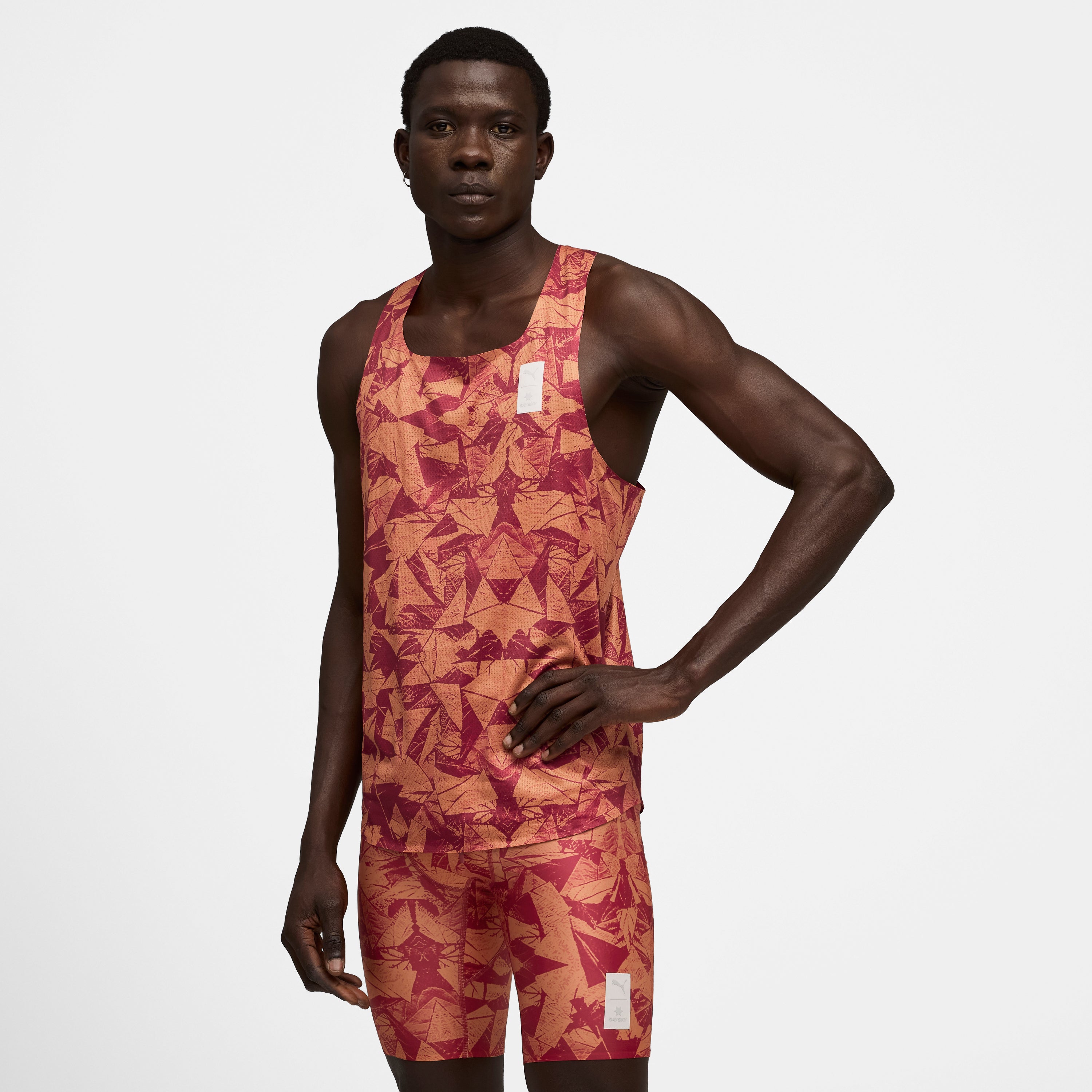 レースシングレット P52822790 M Puma X SAYSKY Singlet Aop - Team Regal Red [メンズ]