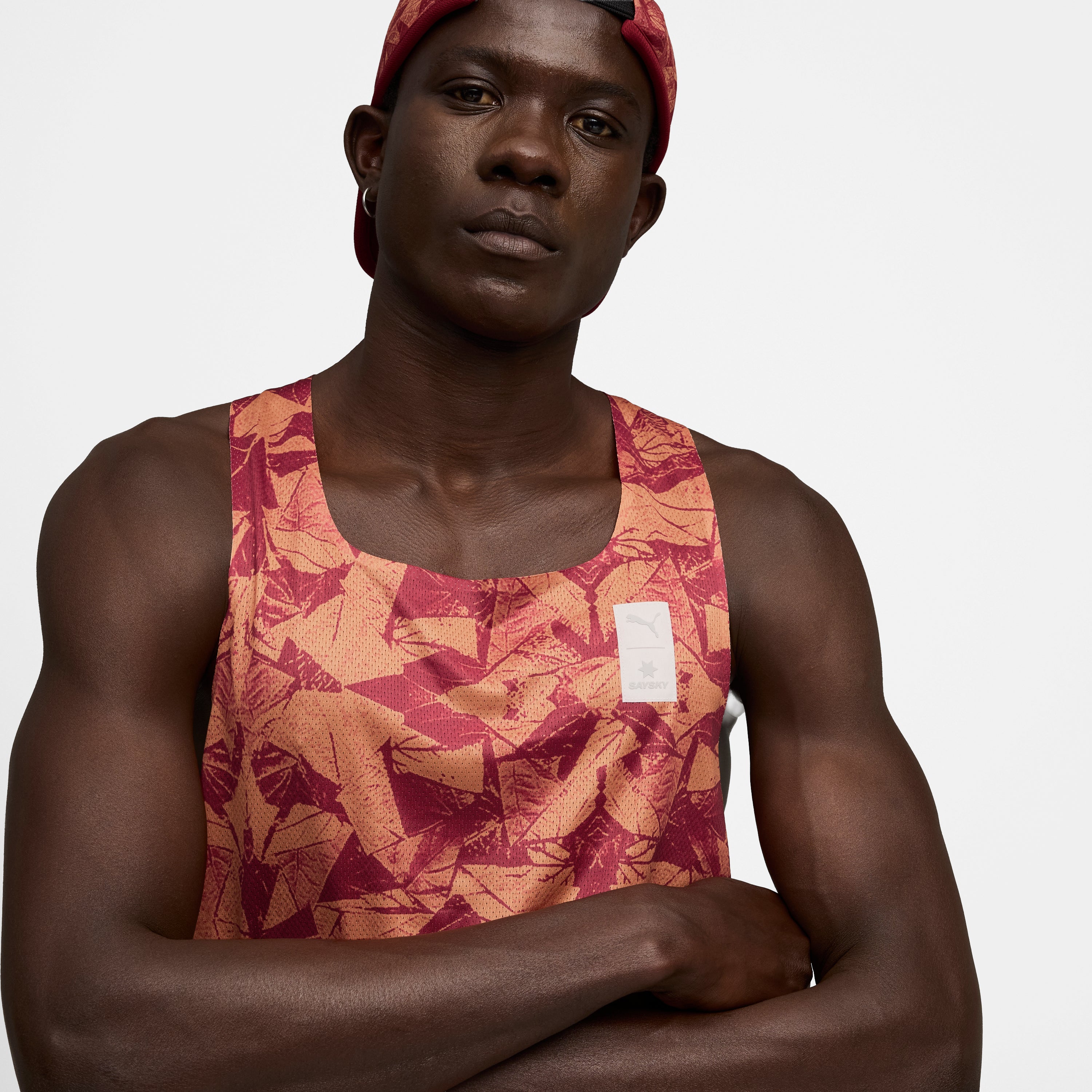 レースシングレット P52822790 M Puma X SAYSKY Singlet Aop - Team Regal Red [メンズ]
