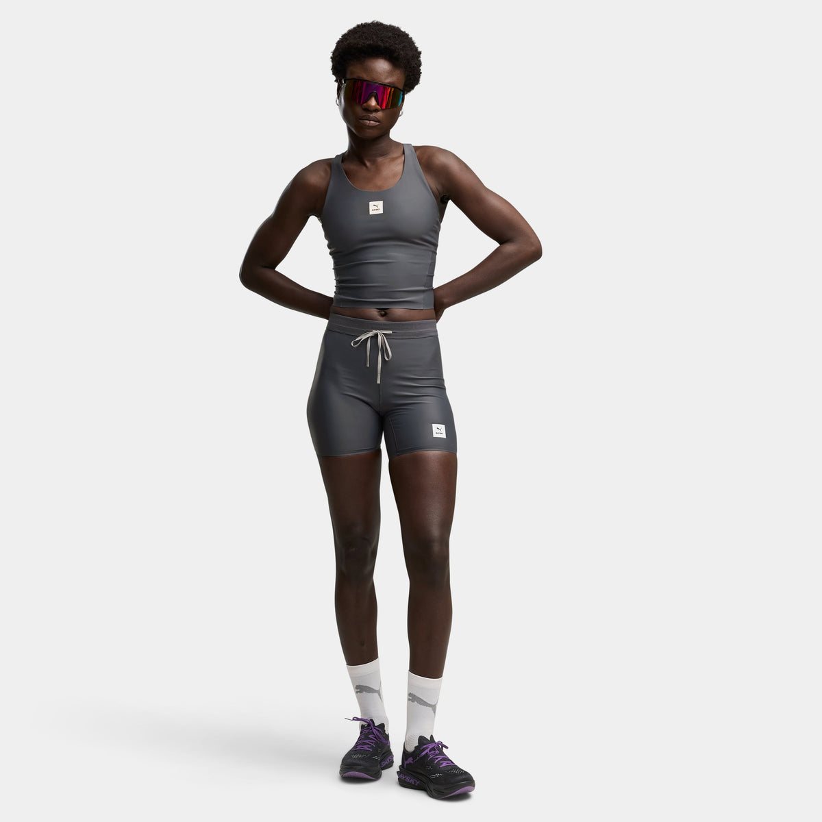 【Puma X SAYSKY】ショートタイツ P52899699 W 5inch Short Tights - Strong Gray [レディーズ]
