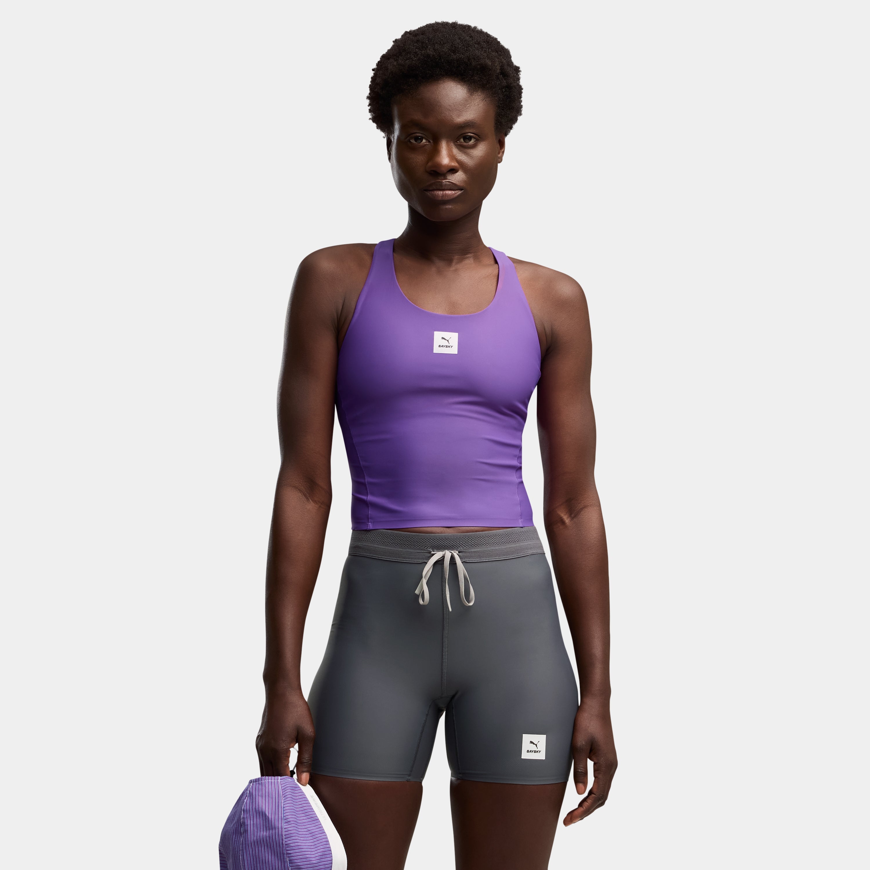 【Puma X SAYSKY】クロップトップ P52899798 W Lightstride Crop Top - Ultra Purple [レディーズ]
