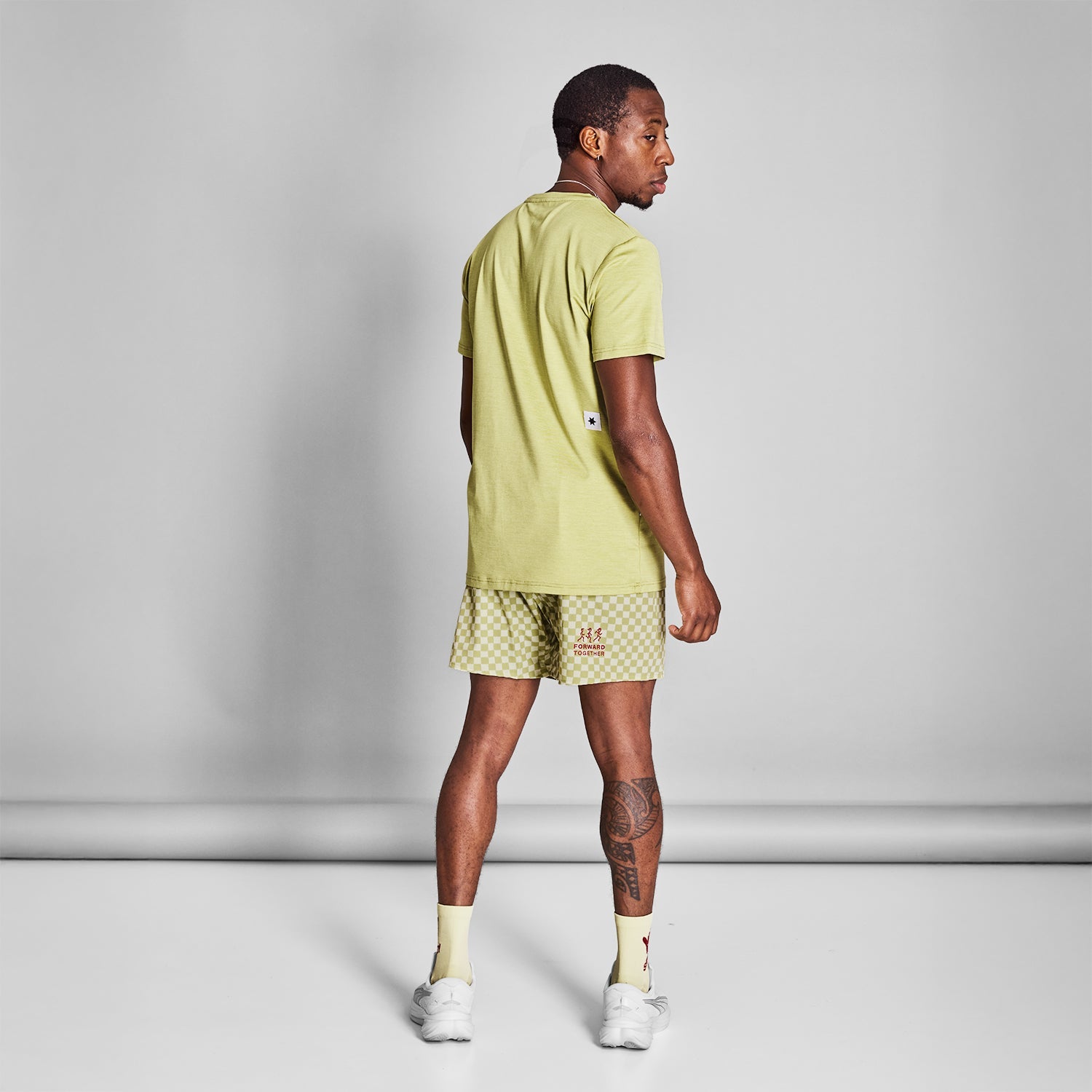 ランニングショーツ NMRSH21c1034 Checker Pace Shorts 5inch - Green Aop [メンズ]
