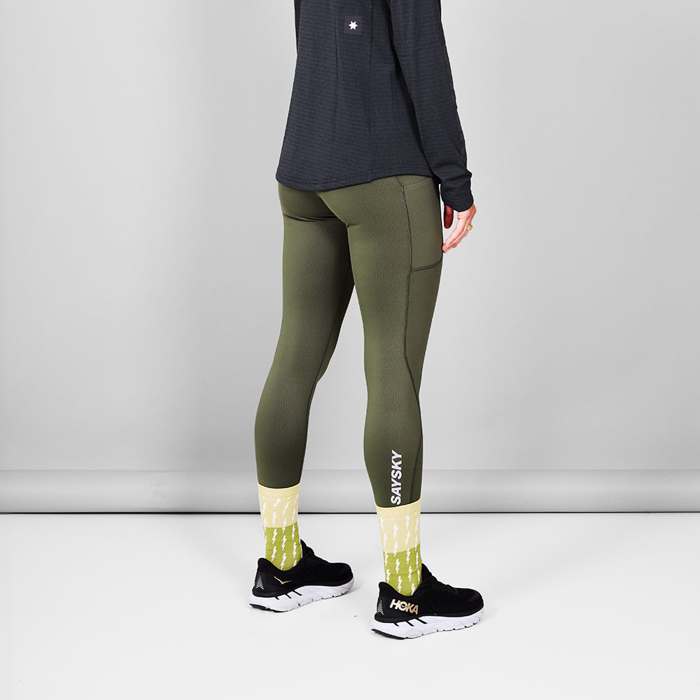 ランニングタイツ XWRLT20c301 W Combat+ Long Tights - Green [レディーズ]