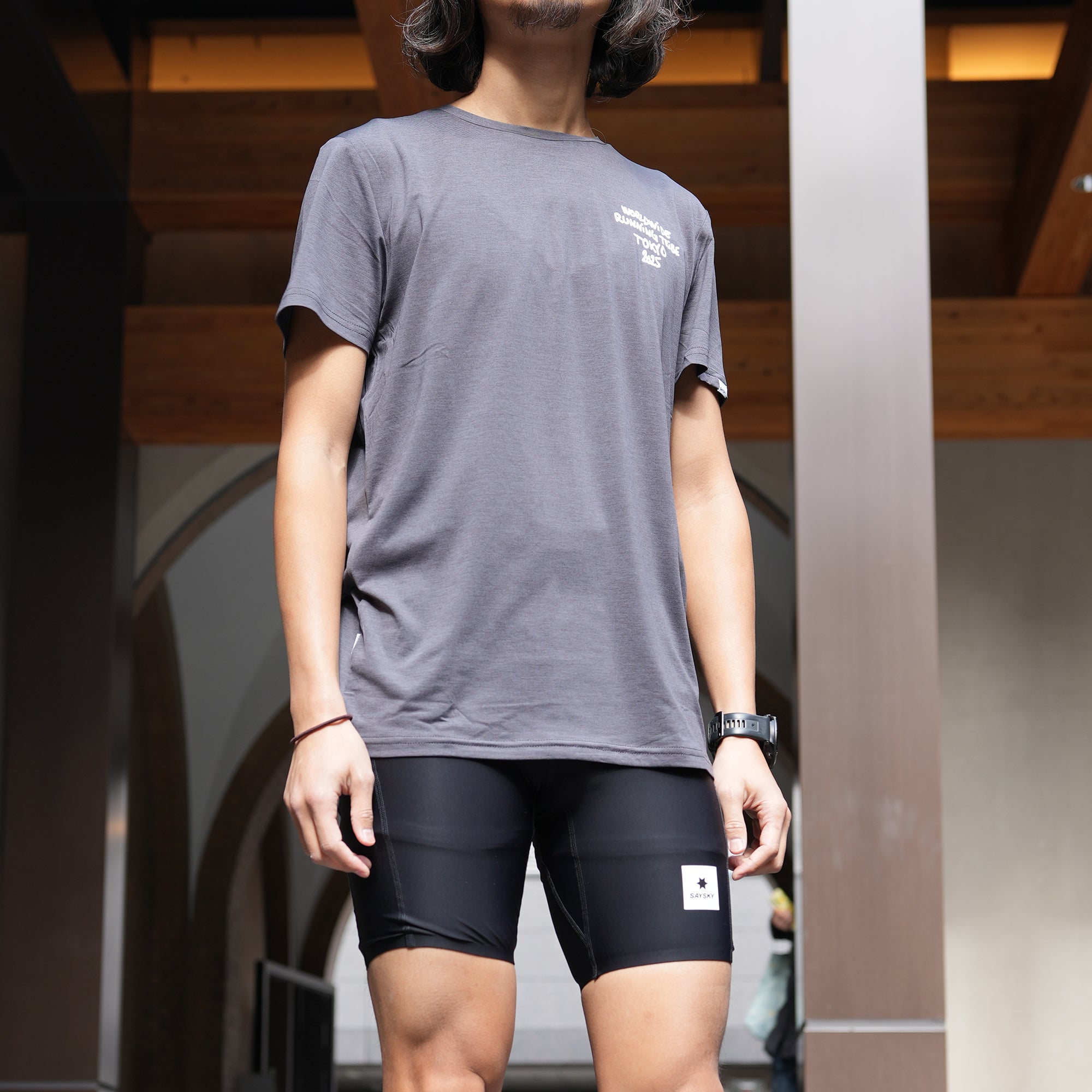 【日本限定】ランニングTシャツ ZMRSS27c7004 Pace Tokyo 2025 T-shirt - Grey Melange [メンズ]