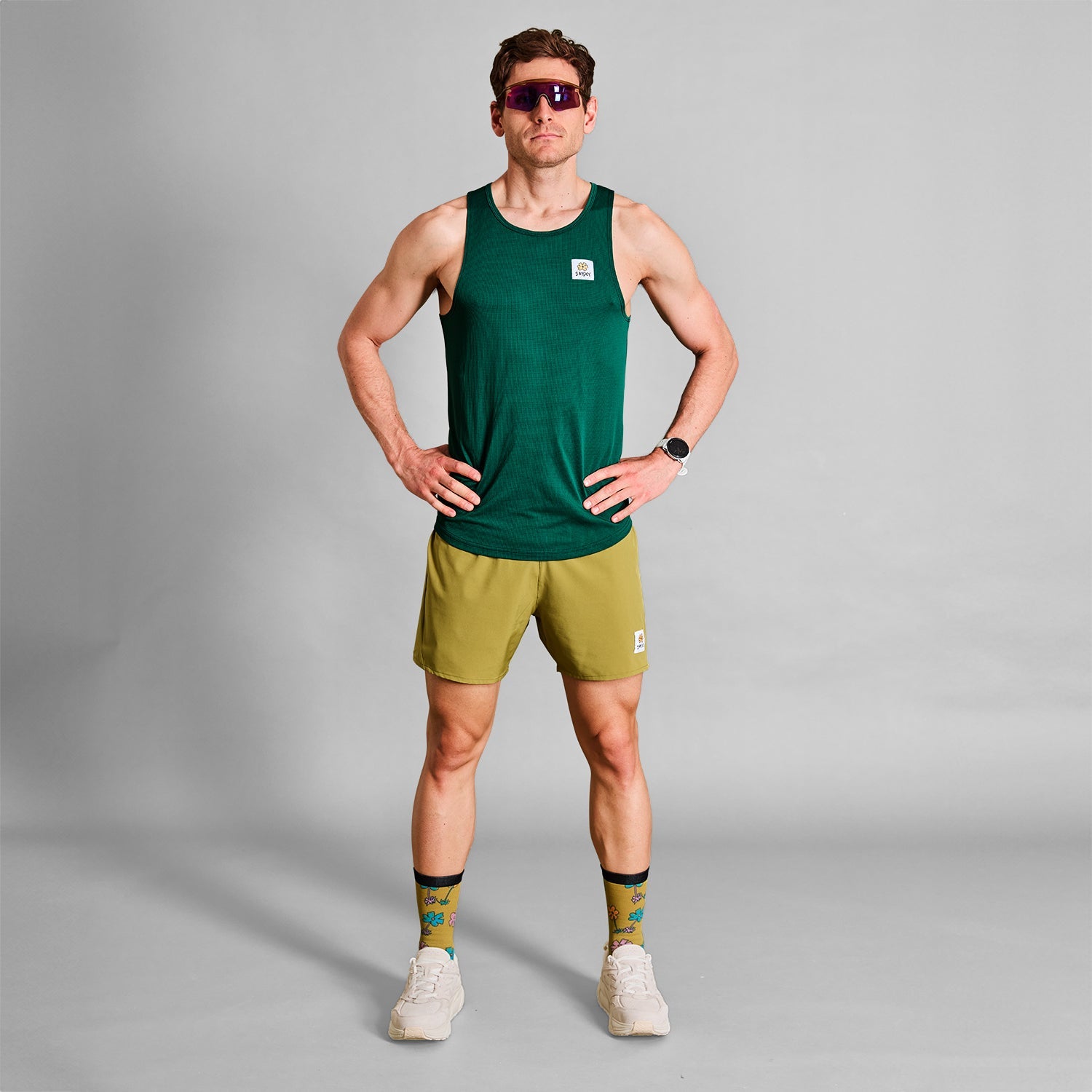 レースシングレット LMRSI04c305 Flower Combat Singlet - Green [メンズ]