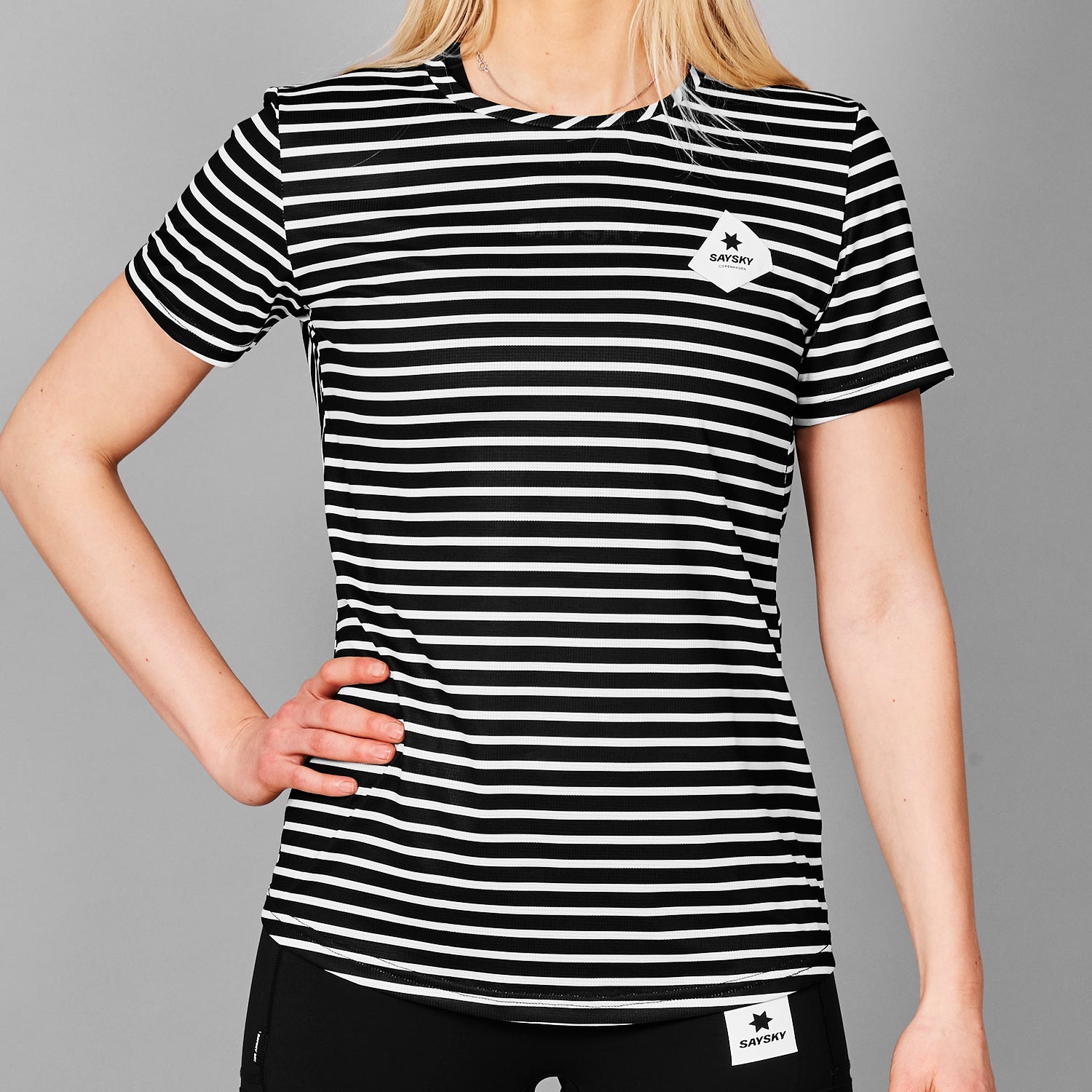 公式 SAYSKY/セイスカイ ランニングTシャツ LWRSS03c003 W Combat T-shirt - Stripe [レディーズ]