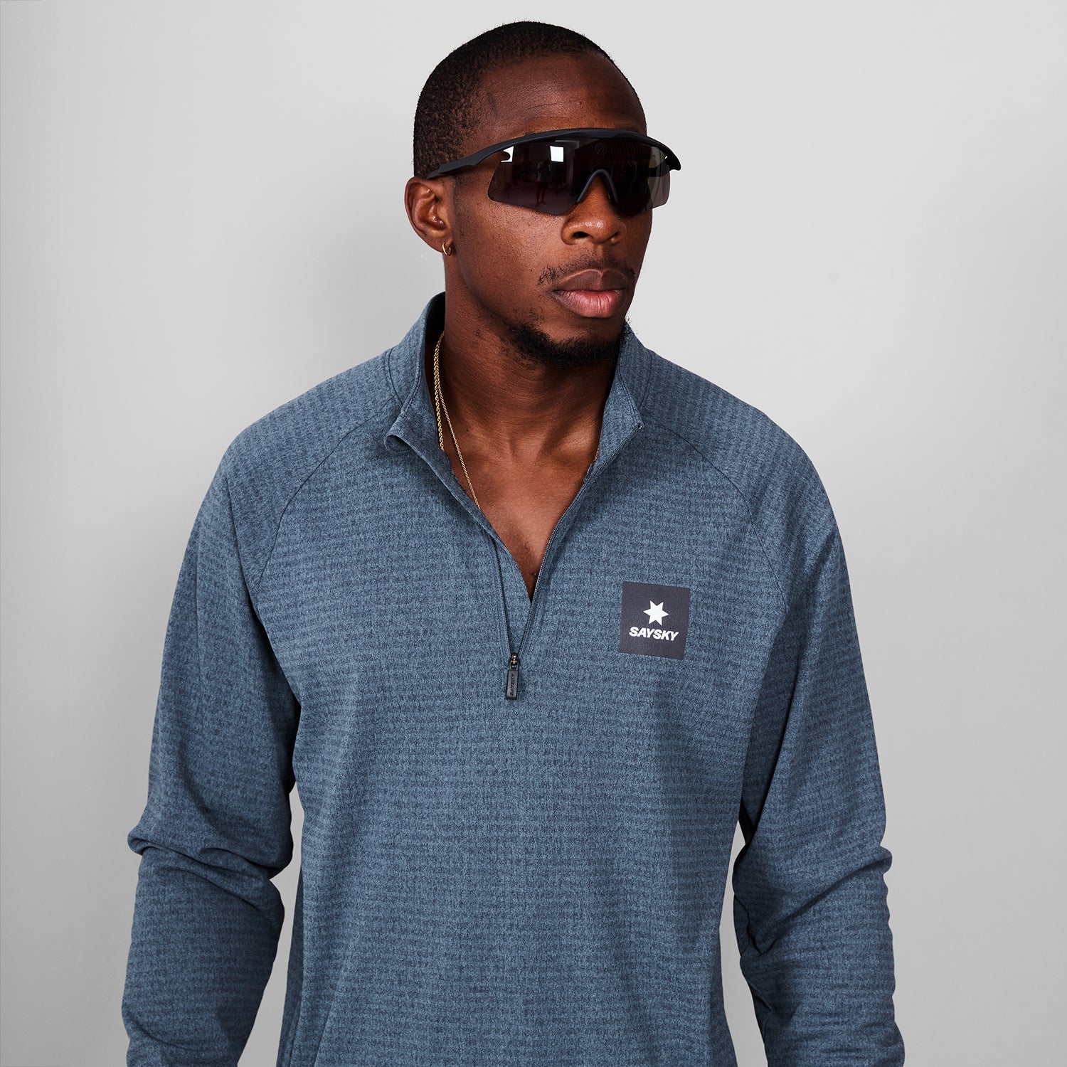 ランニングフリース MMRFL03c2009 Blaze Half Zip Light-weight Fleece - Blue Melange [メンズ]