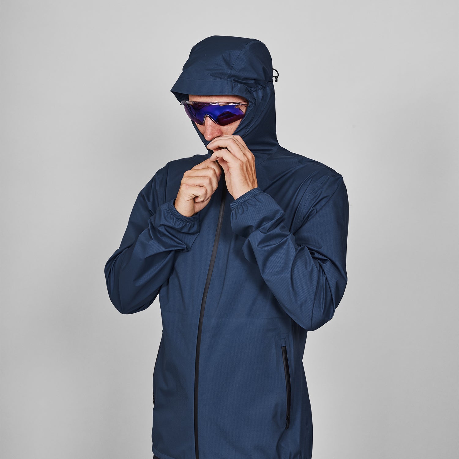 ウォータープルーフランニングジャケット MMRJA62c211 ELEMENT3レイヤー Waterproof Jacket - Blue [メンズ]