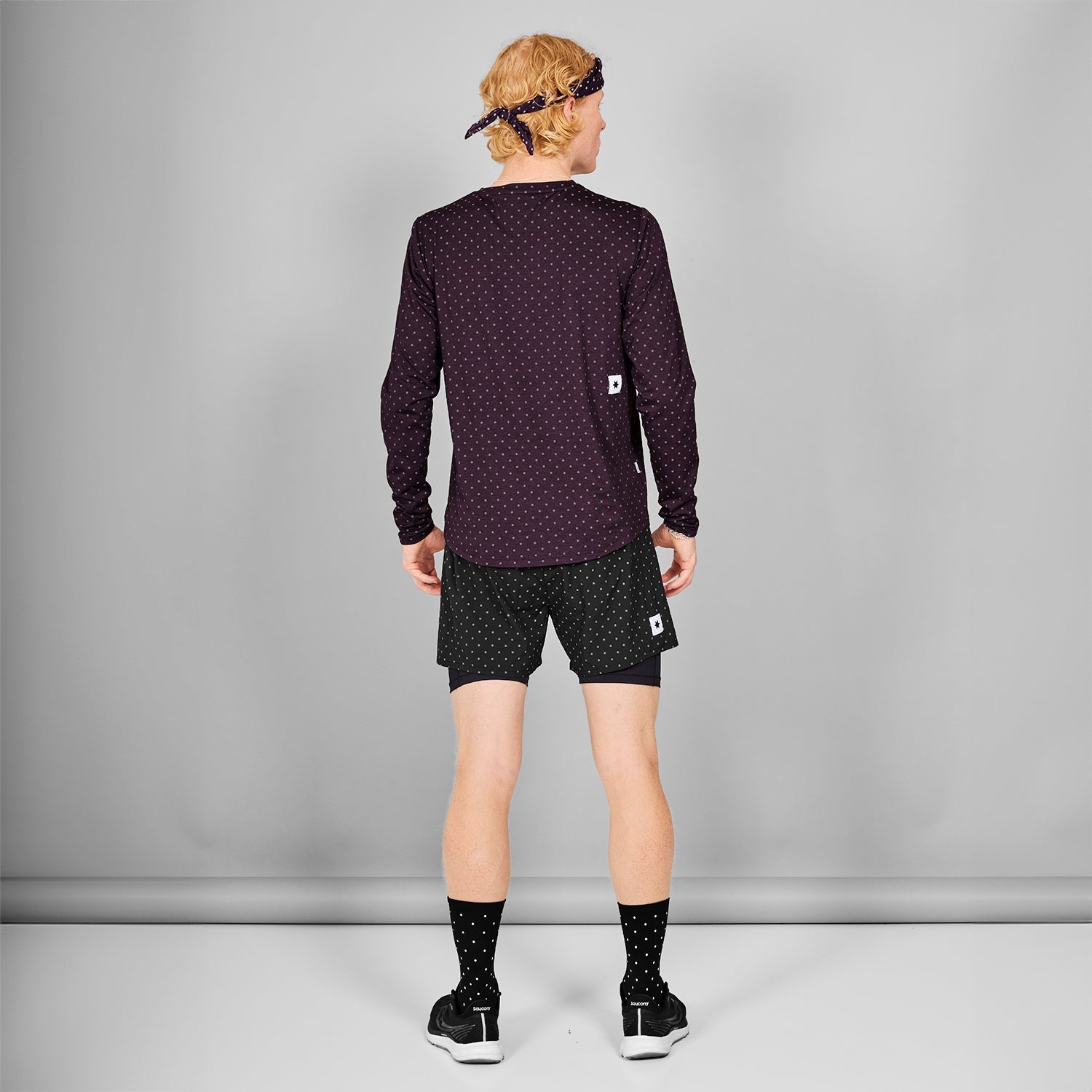 ランニングTシャツ（ロングスリーブ） MMRLS02c1022 Reflective Polka Pace Long Sleeve - Purple [メンズ]