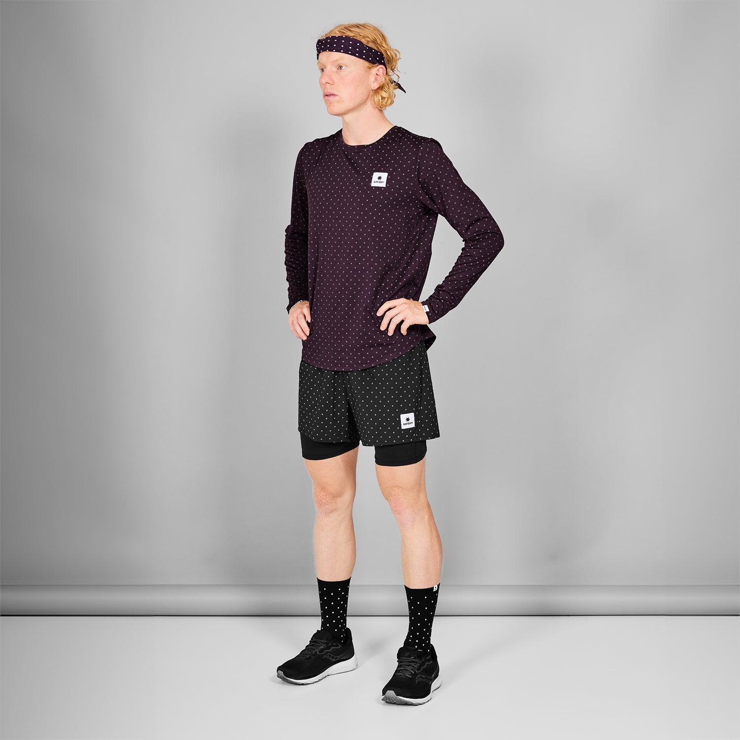 ランニングショーツ MMRSH01c1018 Reflective Polka Pace 2-in-1 Shorts 5inch - Black Aop [メンズ]