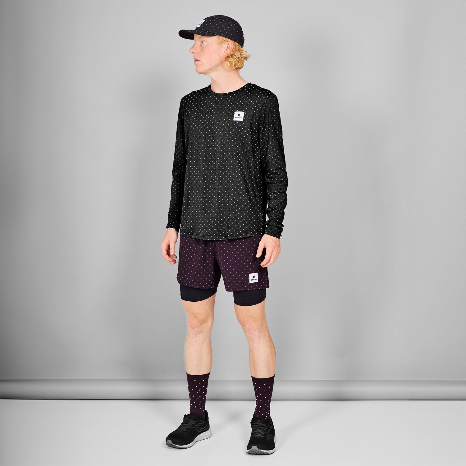 ランニングショーツ MMRSH01c1022 Reflective Polka Pace 2-in-1 Shorts 5inch - Purple [メンズ]