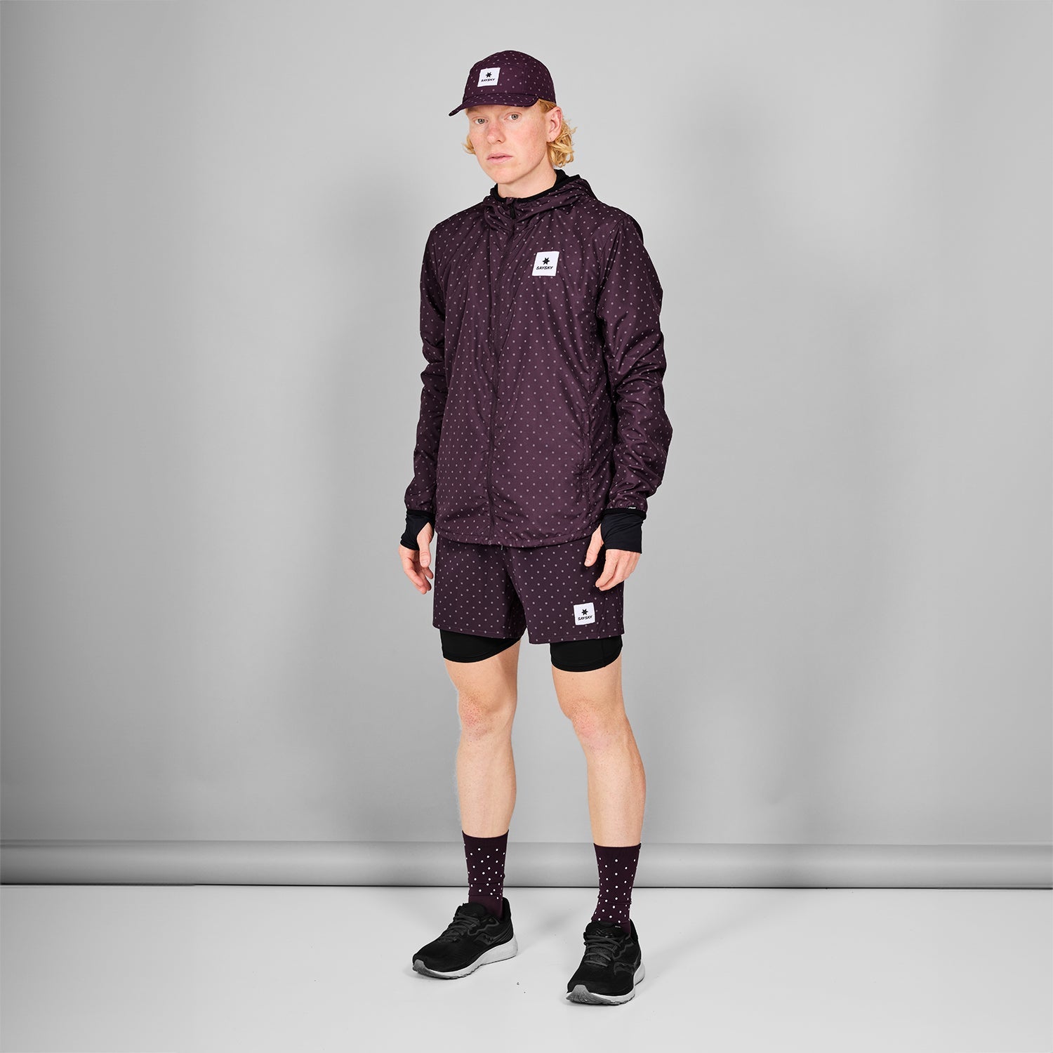 ランニングショーツ MMRSH01c1022 Reflective Polka Pace 2-in-1 Shorts 5inch - Purple [メンズ]