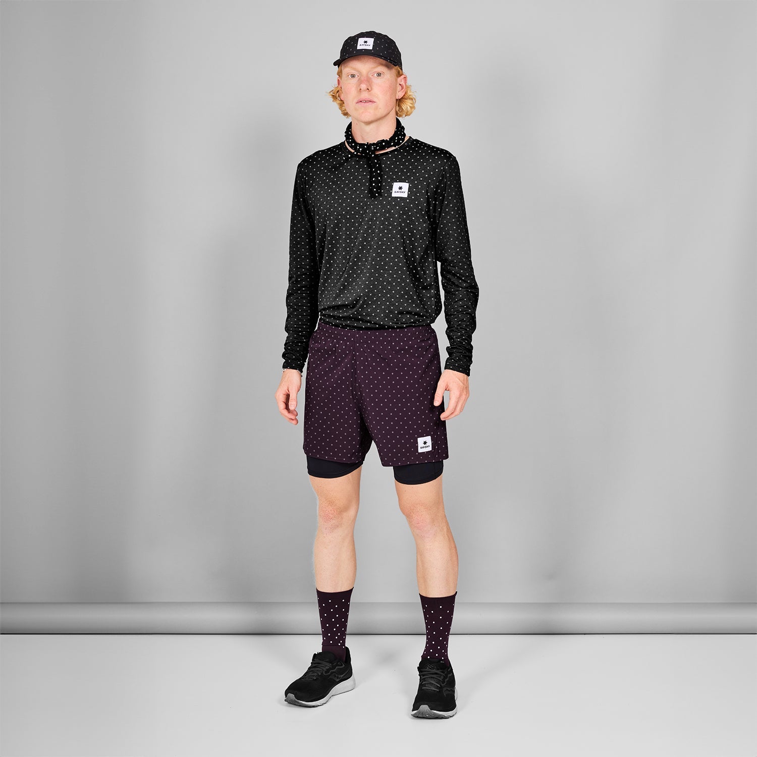 ランニングショーツ MMRSH01c1022 Reflective Polka Pace 2-in-1 Shorts 5inch - Purple [メンズ]