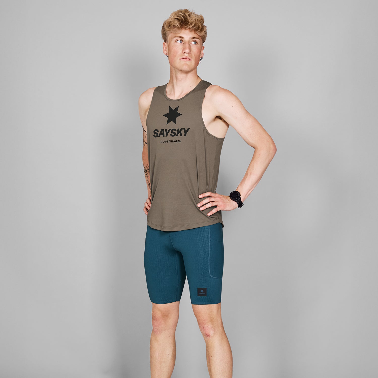 レースシングレット MMRSI30c7005 Logo Combat Singlet - Brown Melange [メンズ]