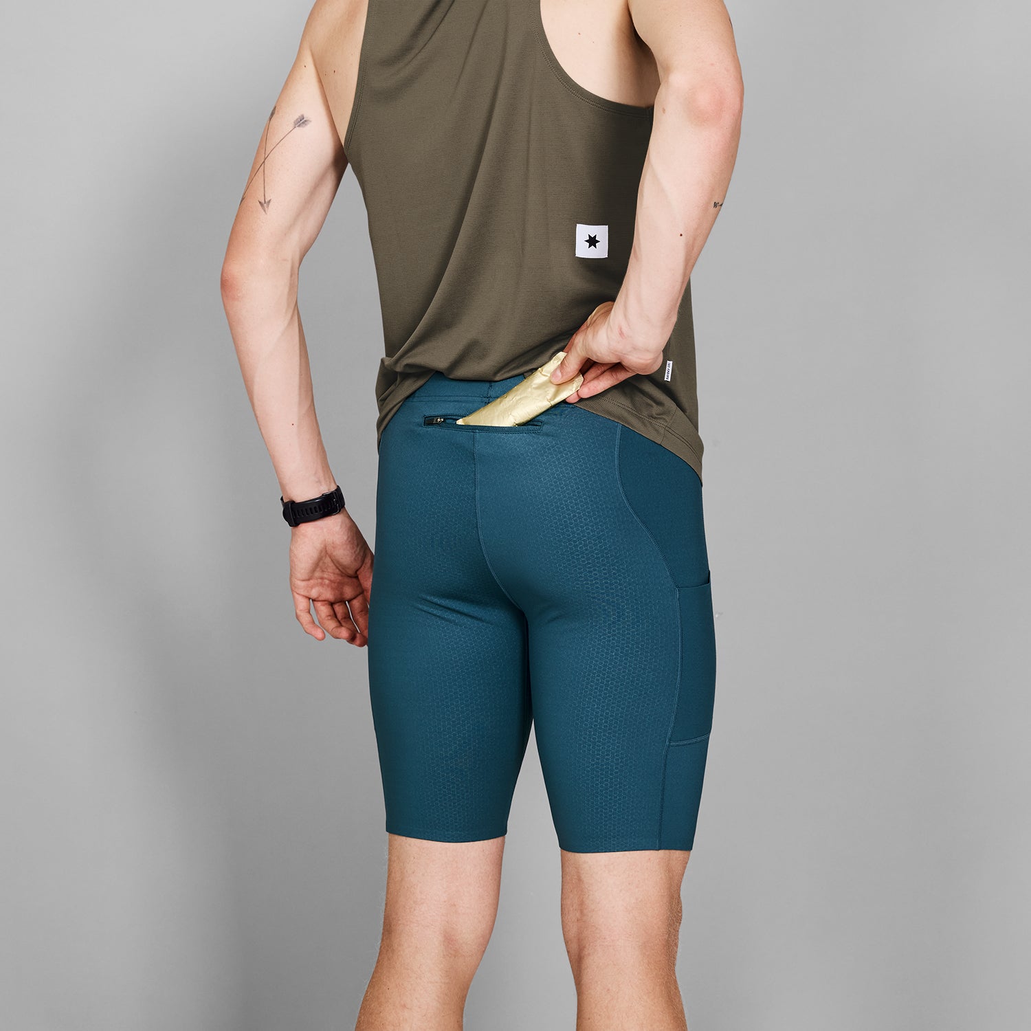 ランニングタイツ MMRST31c208 Combat+ Short Tights 9inch - Blue [メンズ] XS