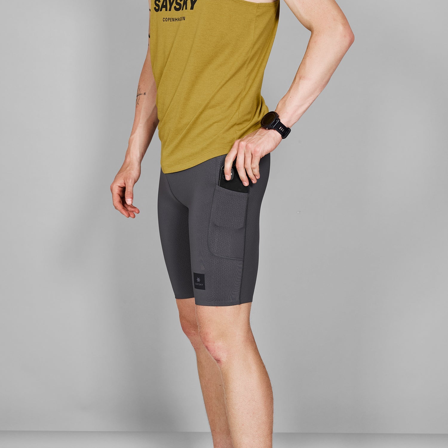 ランニングタイツ MMRST31c707 Combat+ Short Tights 9inch - Grey [メンズ]