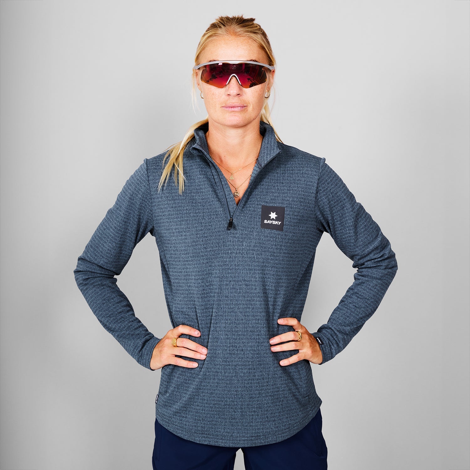 ランニングフリース MWRFL03c2009 Wmns Blaze Half Zip Light-weight Fleece - Blue Melange [レディーズ]