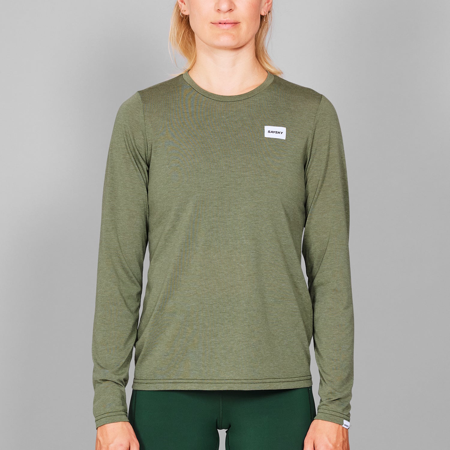 モーションTシャツ（ロングスリーブ） MWRLS51c3005 W Clean Motion Long Sleeve - Green Melange [レディーズ]