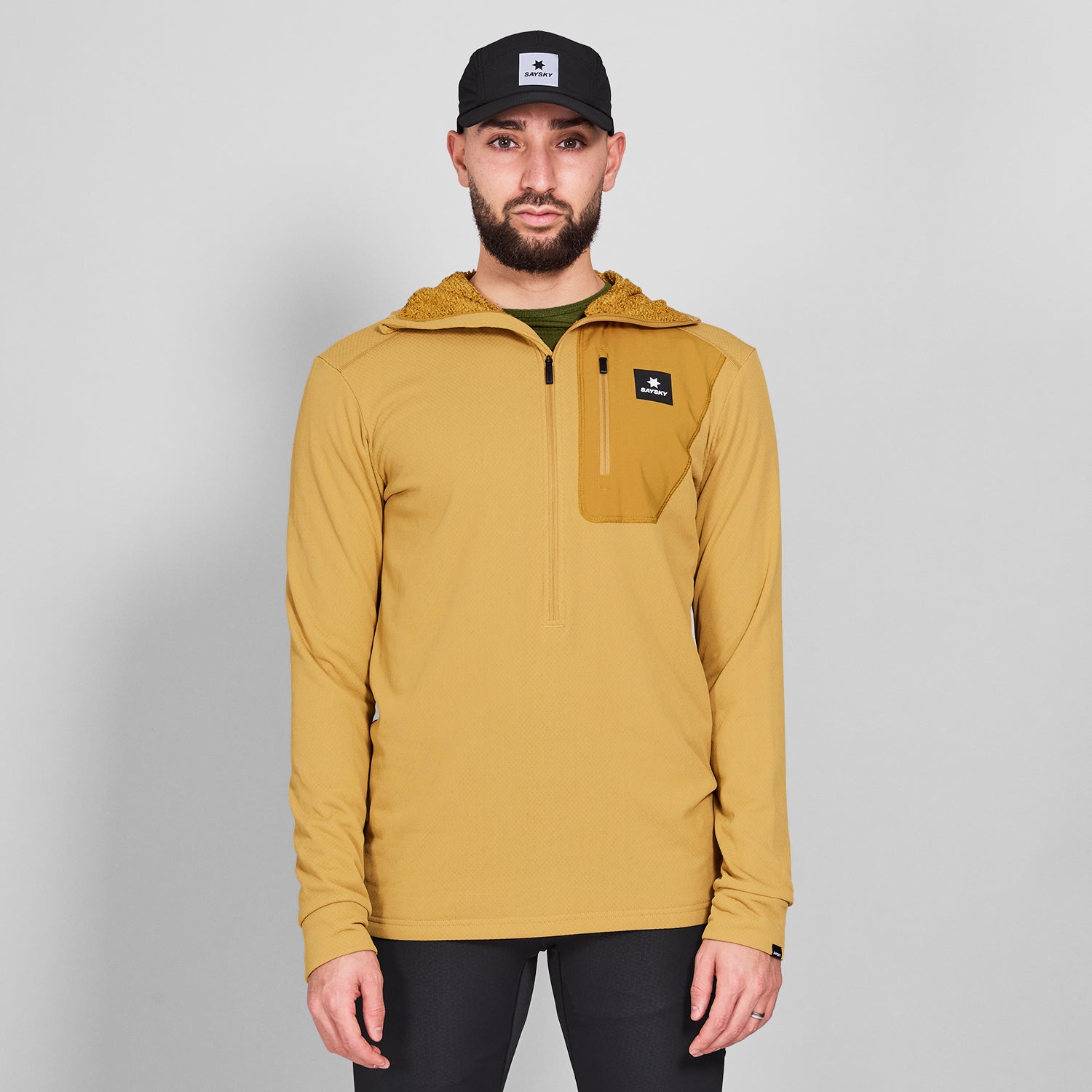 フリースフーディー NMRHO30c414 Combat Half Zip Fleece Hoodie - Yellow [メンズ]