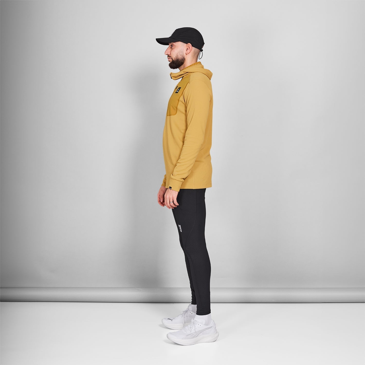 フリースフーディー NMRHO30c414 Combat Half Zip Fleece Hoodie - Yellow [メンズ]