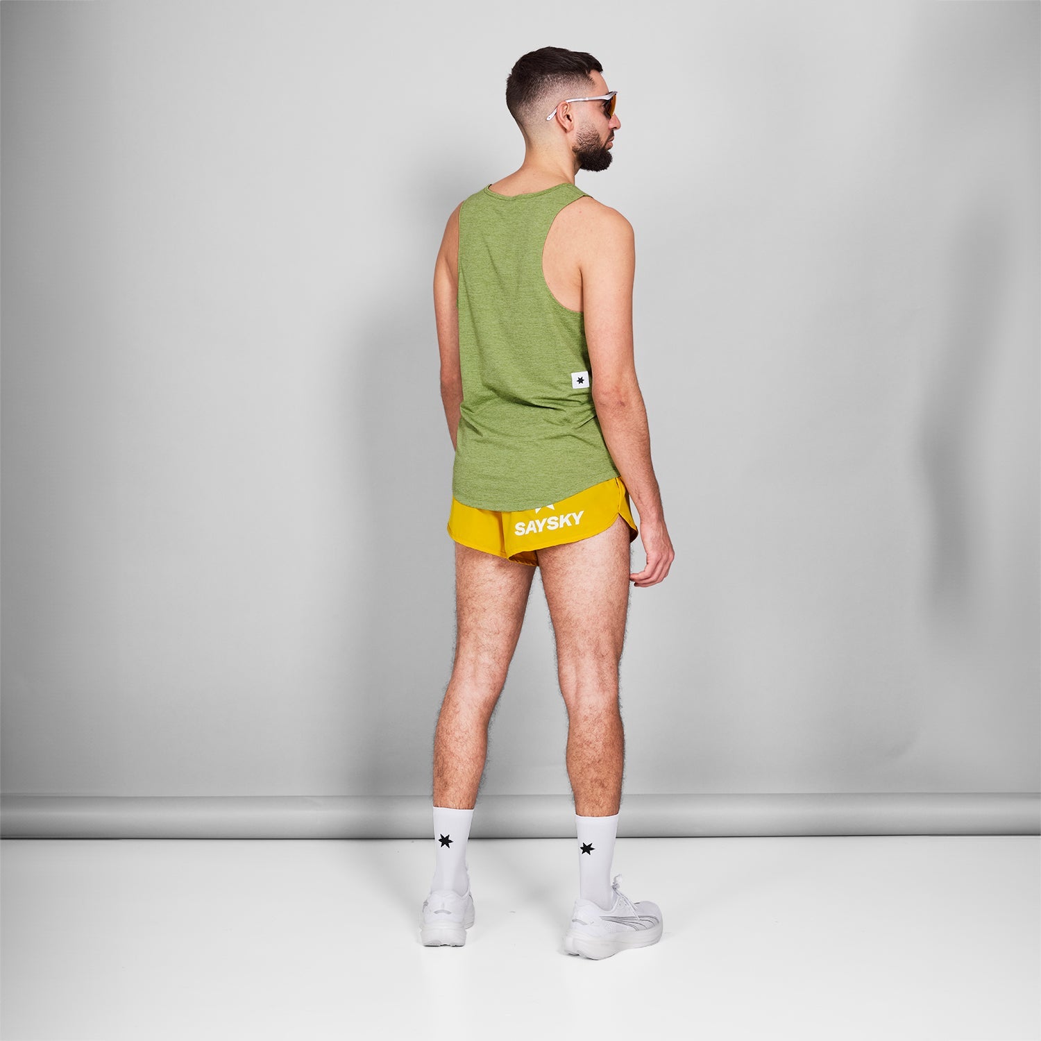 レースシングレット NMRSI30c3009 Logo Combat Singlet - Green Melange [メンズ]