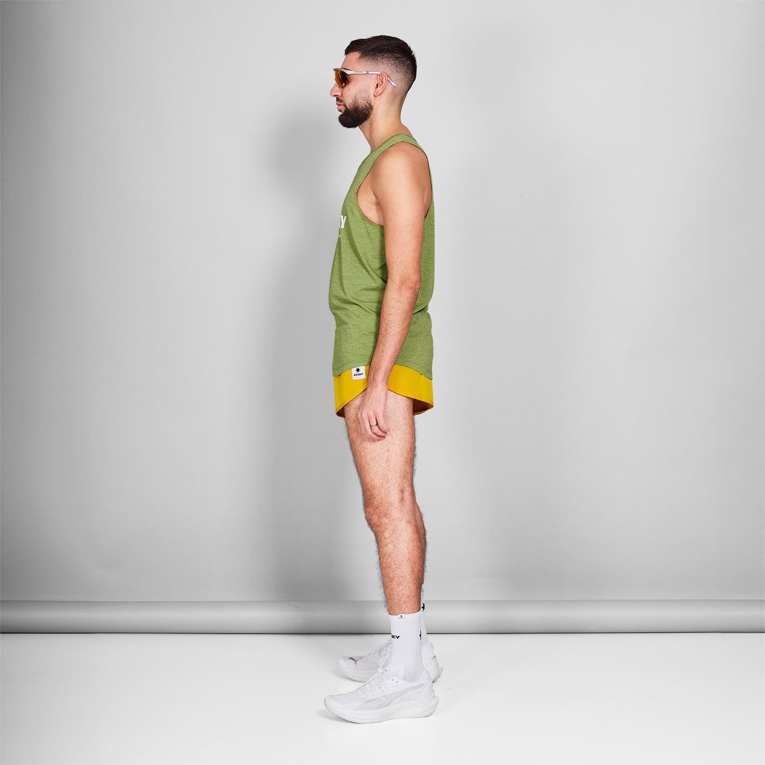 レースシングレット NMRSI30c3009 Logo Combat Singlet - Green Melange [メンズ]