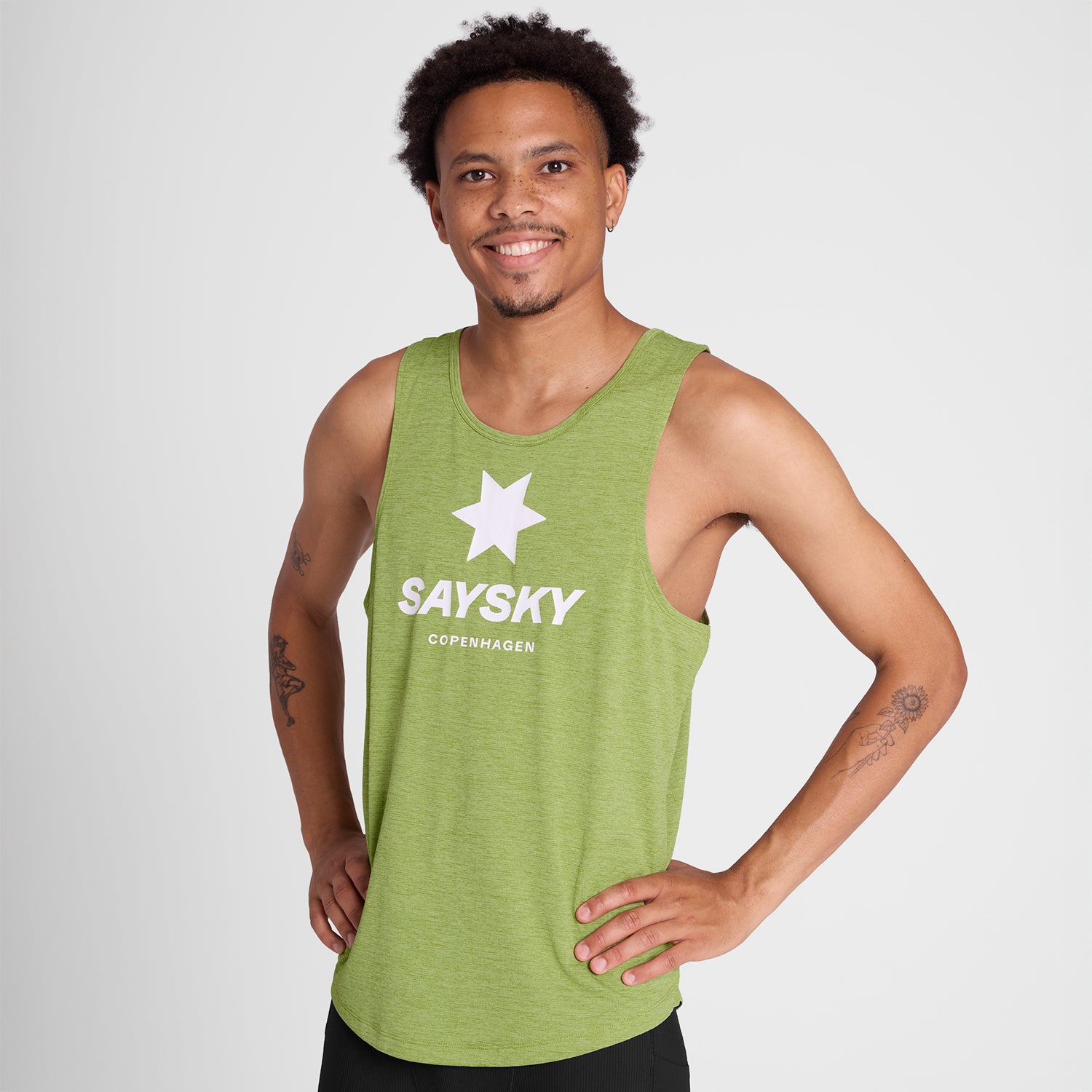 レースシングレット NMRSI30c3009 Logo Combat Singlet - Green Melange [メンズ]