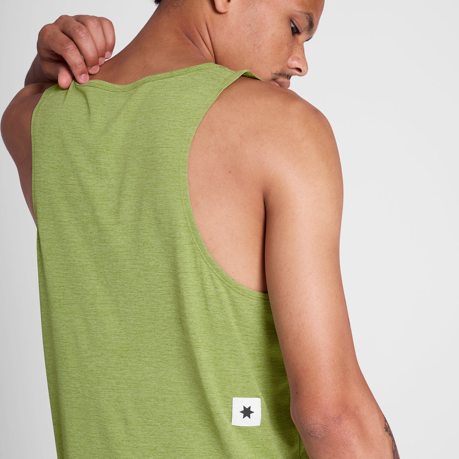 レースシングレット NMRSI30c3009 Logo Combat Singlet - Green Melange [メンズ]