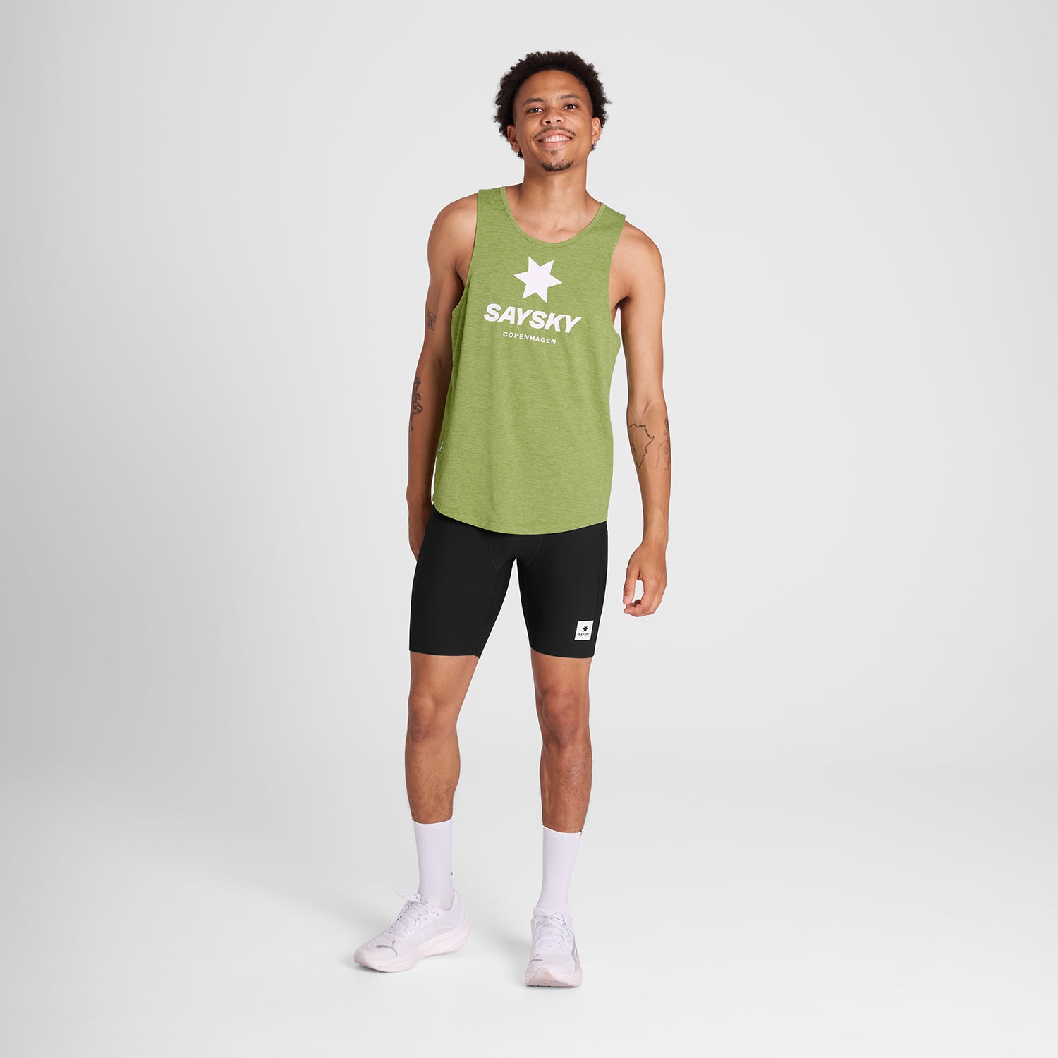 レースシングレット NMRSI30c3009 Logo Combat Singlet - Green Melange [メンズ]