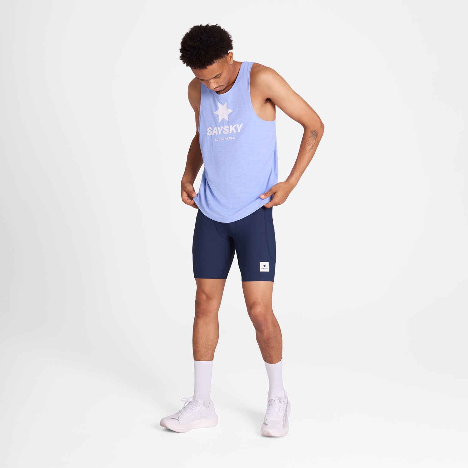 レースシングレット NMRSI30c7008 Logo Combat Singlet - Purple Melange [メンズ]