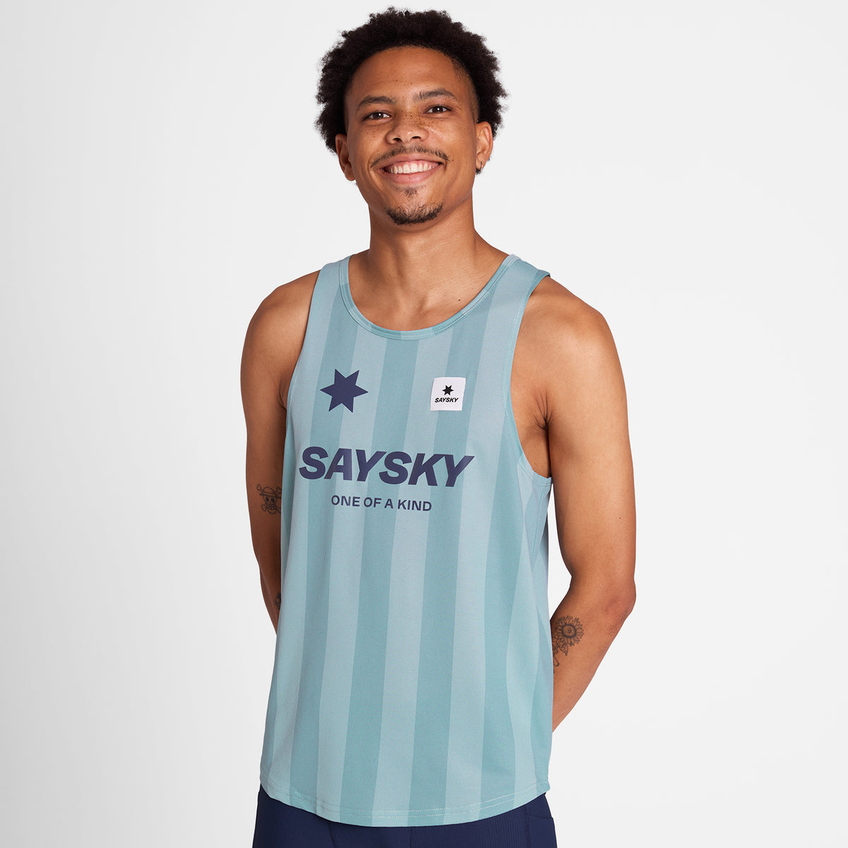 レースシングレット NMRSI31c007 Stripe Combat Singlet - Blue Stripe Aop [メンズ]