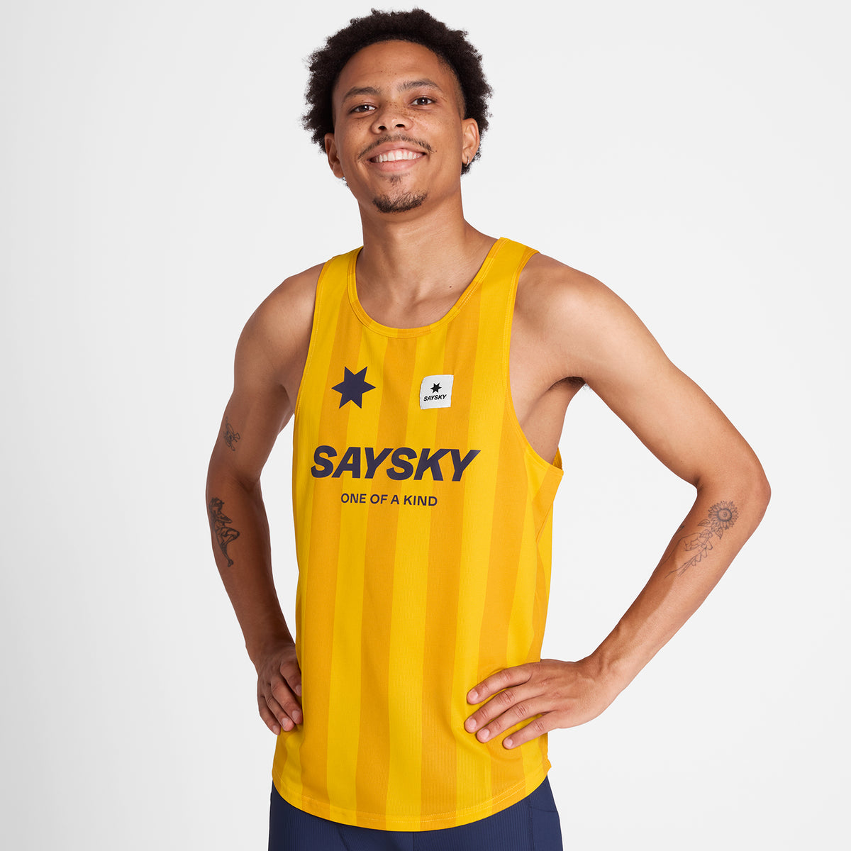 レースシングレット NMRSI31c008 Stripe Combat Singlet - Yellow Stripe Aop [メンズ]