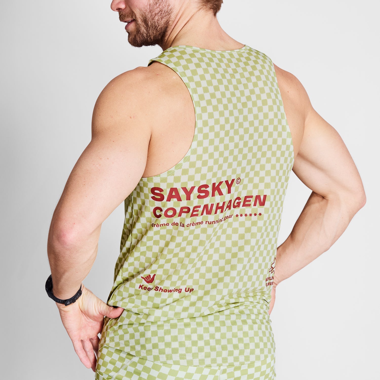 レースシングレット NMRSI31c1034 Checker Combat Singlet - Green Aop [メンズ]