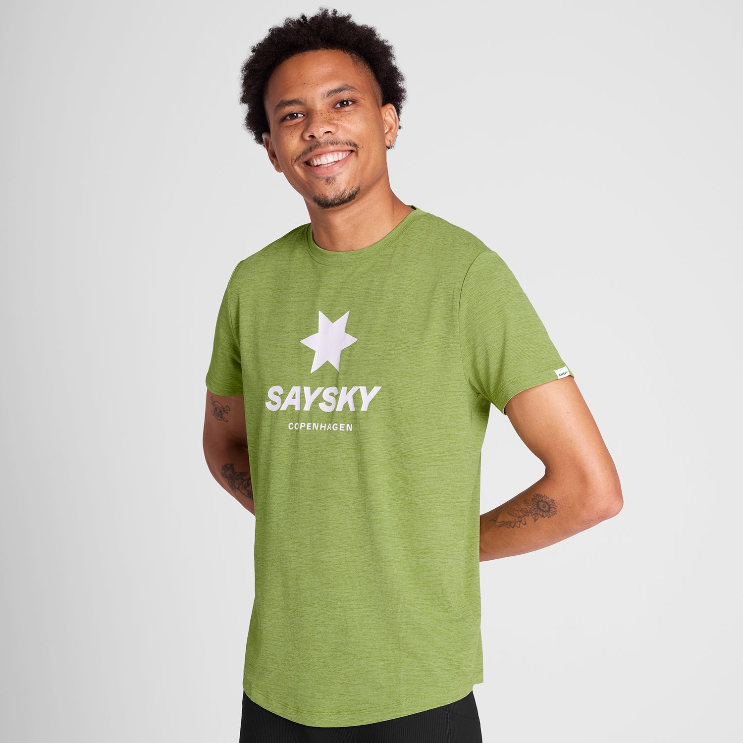 ランニングTシャツ NMRSS30c3009 Logo Combat T-shirt - Green Melange [メンズ]