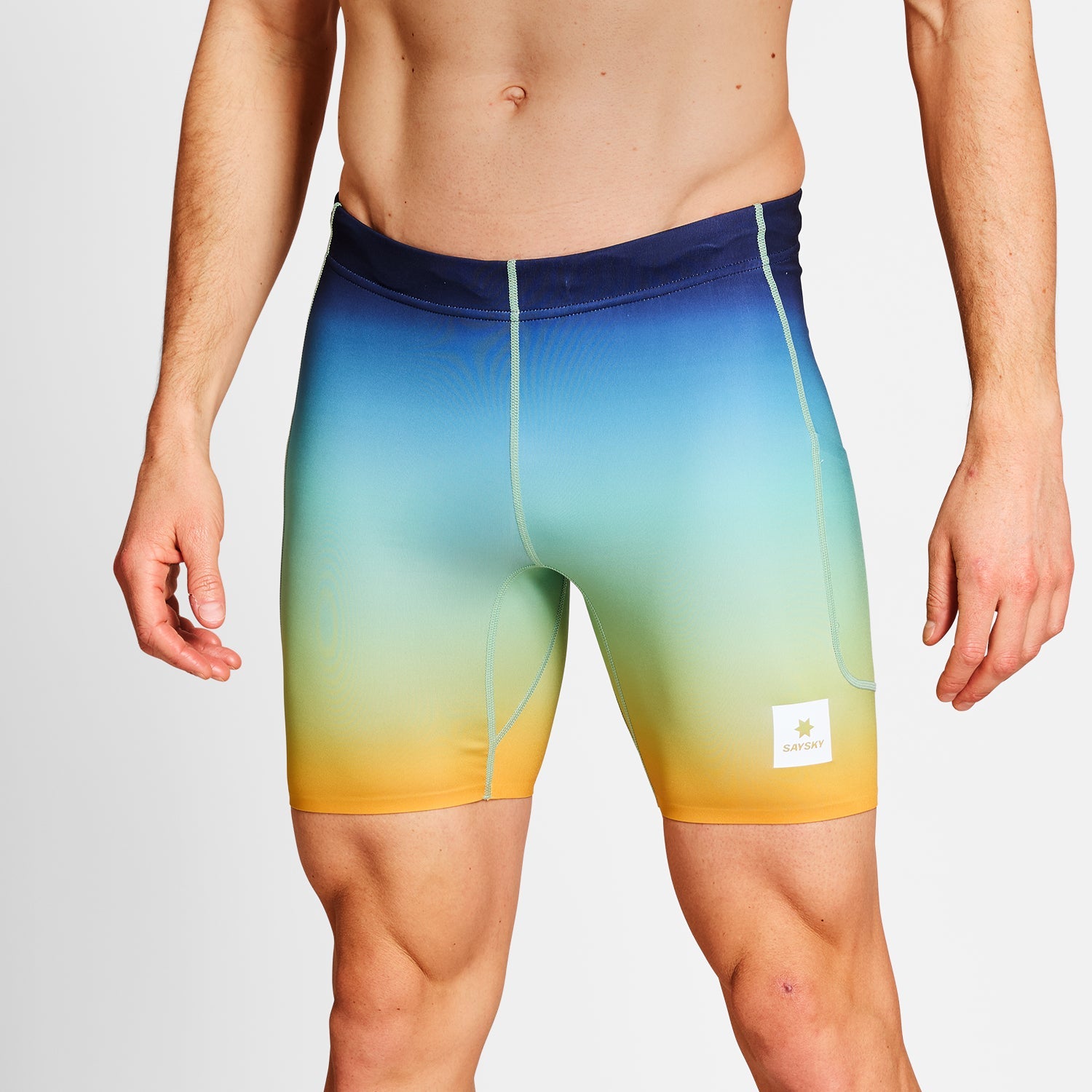 ショートタイツ NMRST33c1032 Drip Dye Combat+ Short Tights 7inch - Blue Aop [メンズ]