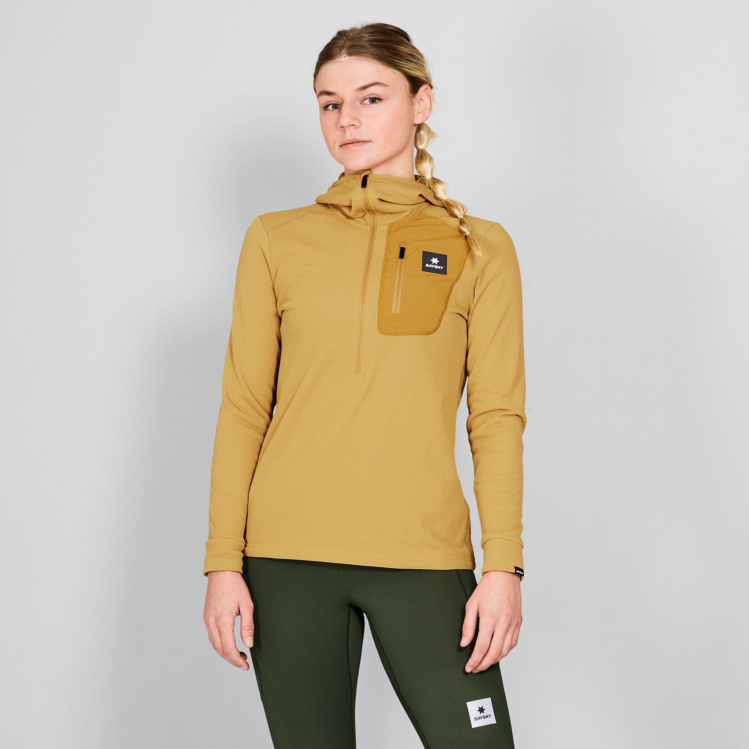 フリースフーディー NWRHO30c414 W Combat Half Zip Fleece Hoodie - Yellow [レディーズ]