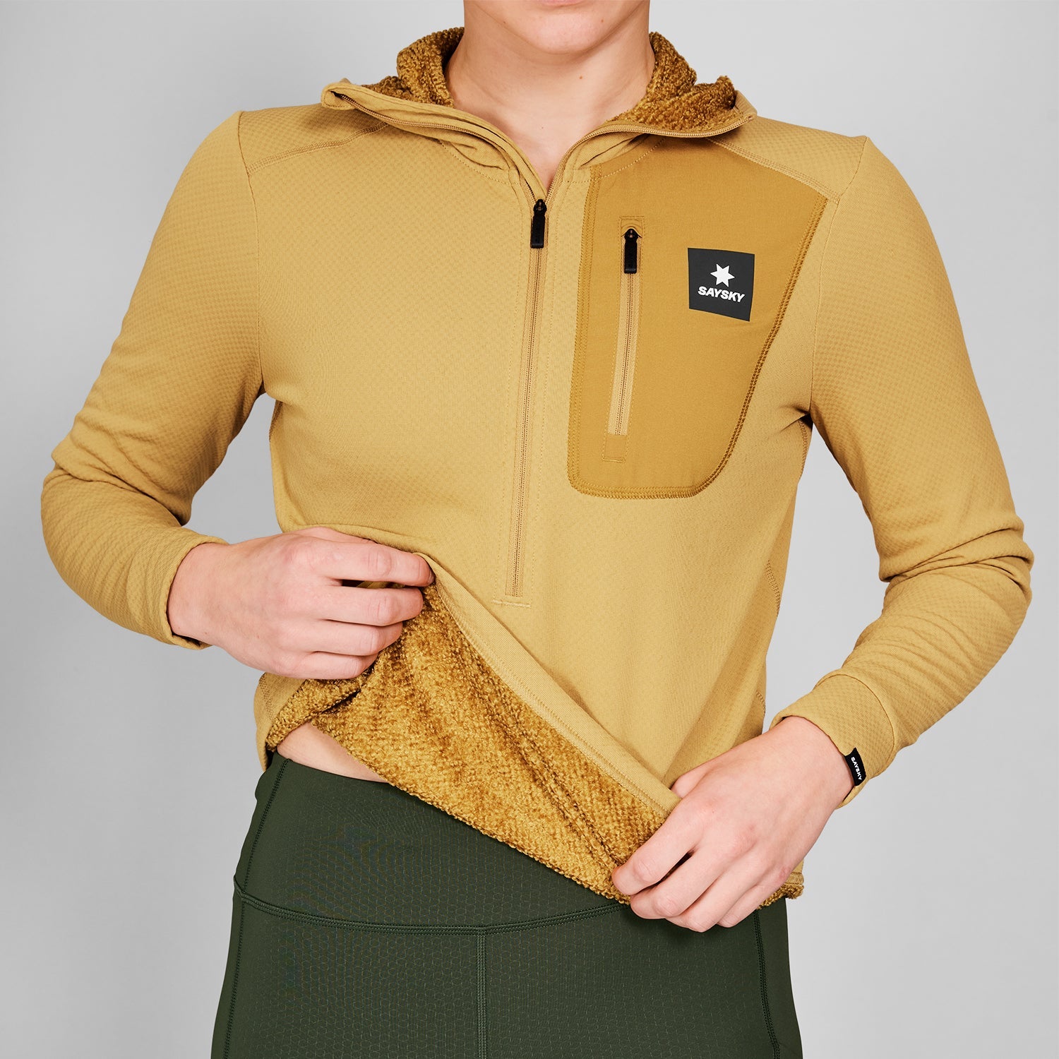 フリースフーディー NWRHO30c414 W Combat Half Zip Fleece Hoodie - Yellow [レディーズ]