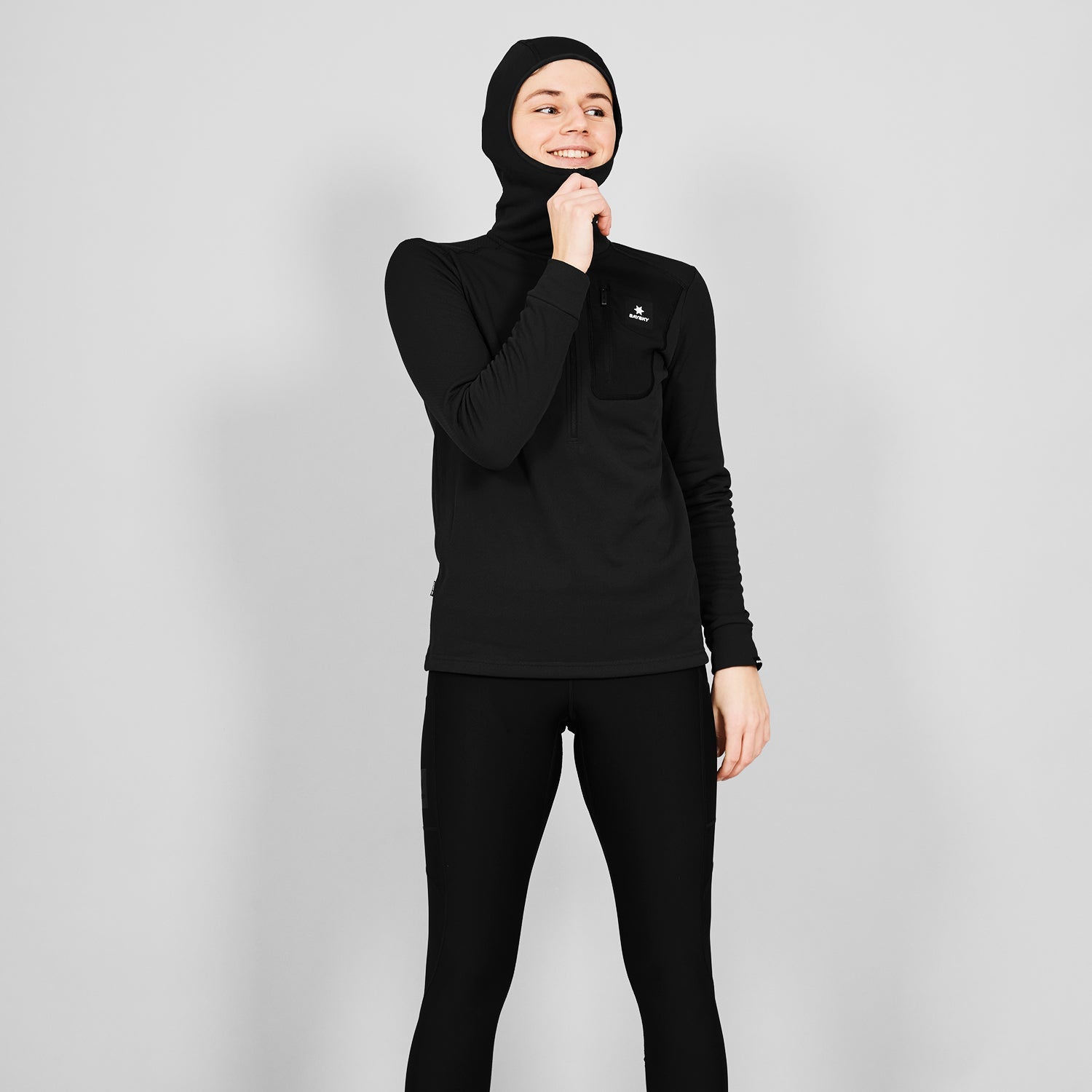 フリースフーディー NWRHO30c901 W Combat Half Zip Fleece Hoodie - Black [レディーズ]