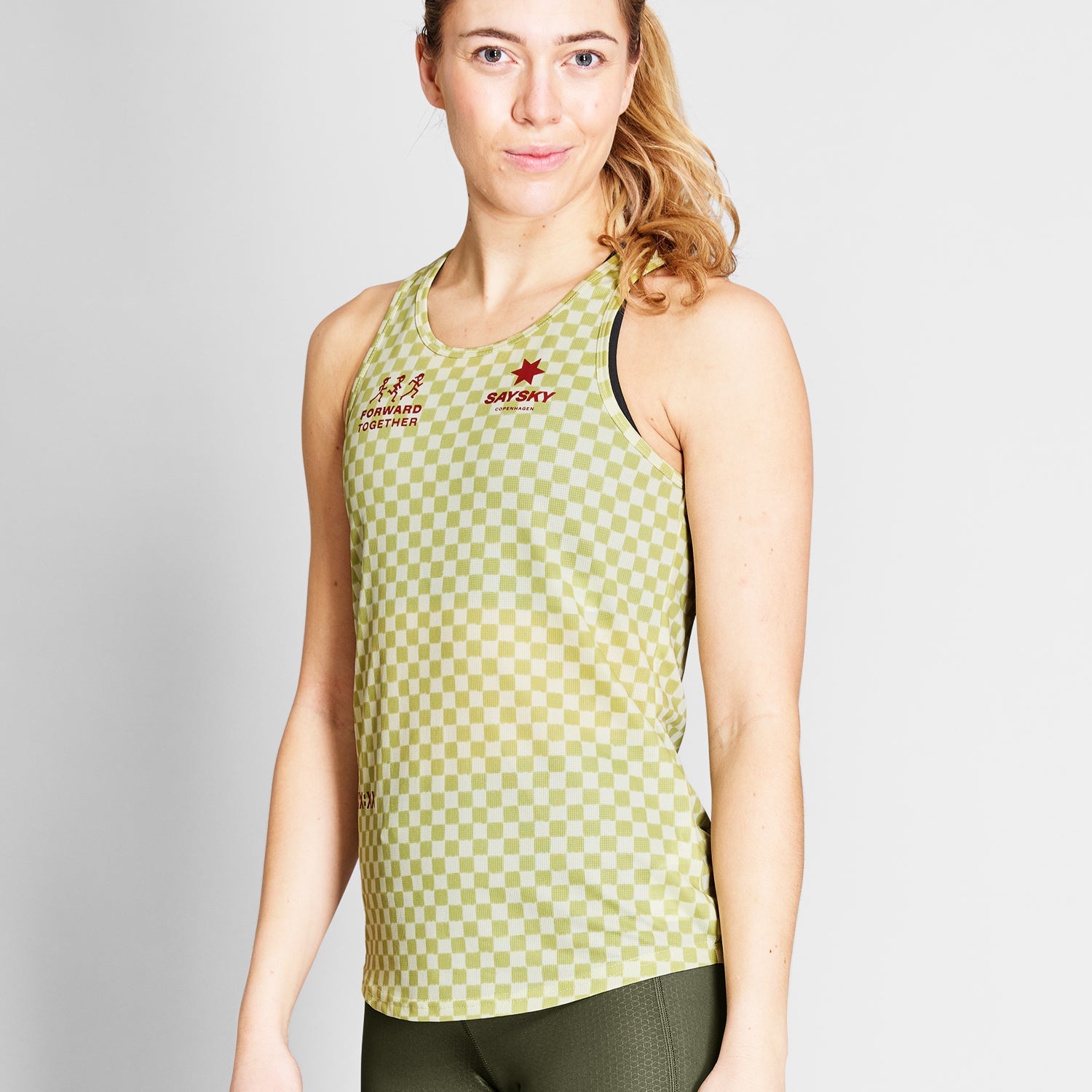 レースシングレット NWRSI31c1034 W Checker Combat Singlet - Green Aop [レディーズ]