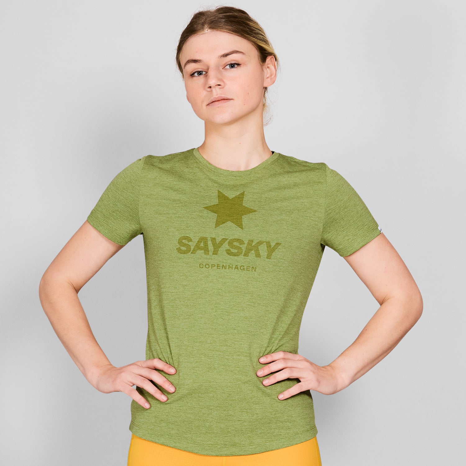 ランニングTシャツ NWRSS30c3009 W Logo Combat T-shirt - Green Melange [レディーズ]