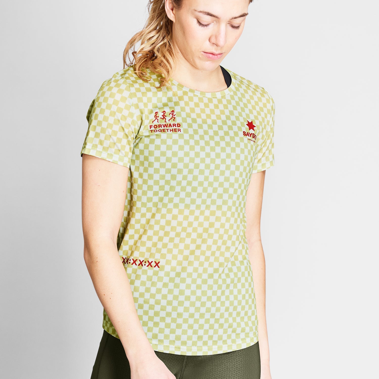 ランニングTシャツ NWRSS31c1034 W Checker Combat T-shirt - Green Aop [レディーズ]