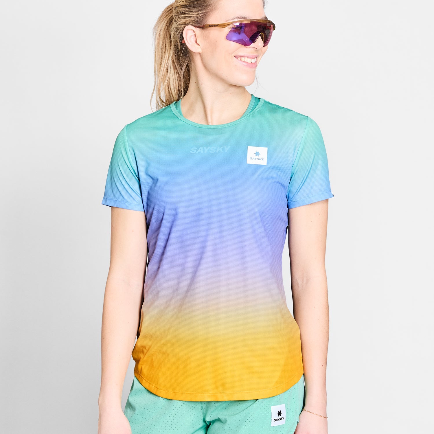 ランニングTシャツ NWRSS60c1033 W Drip Dye Flow T-shirt - Purple Aop [レディーズ]