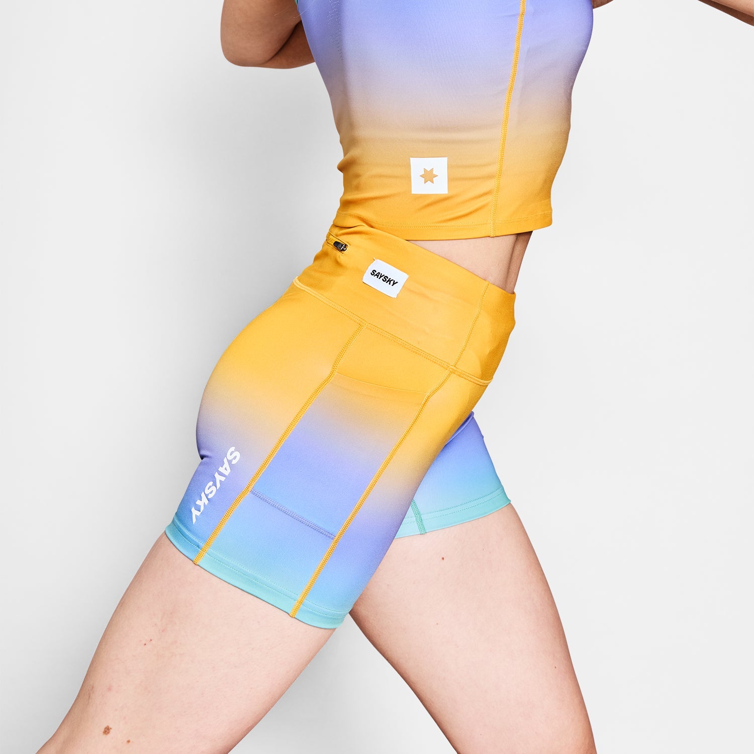 ショートタイツ NWRST31c1033 Wmns Drip Dye Combat+ Short Tights 4inch - Purple Aop [レディーズ]