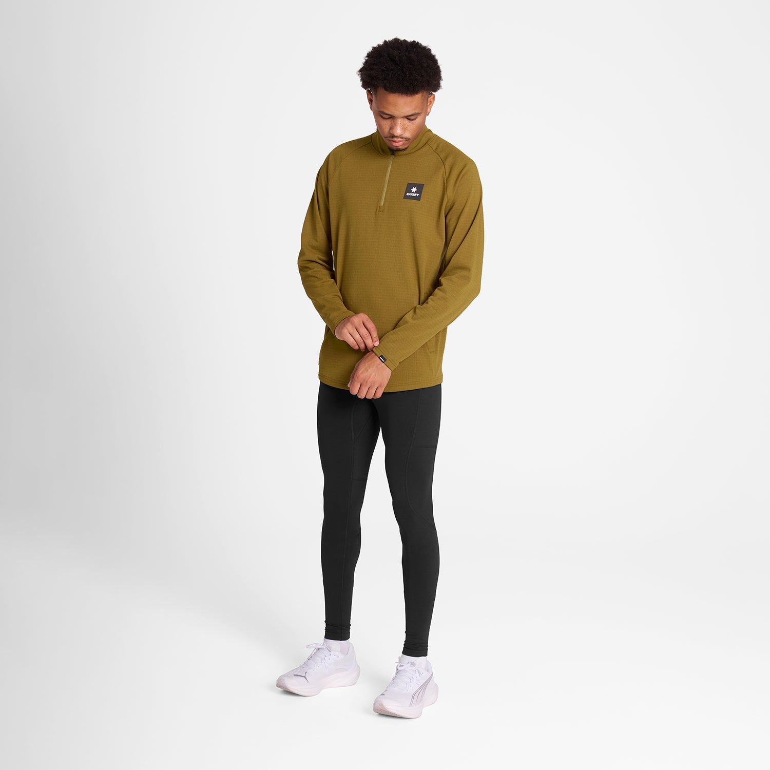 ランニングフリース OMRFL03c7011 Blaze Half Zip Light Fleece - Camel [メンズ]