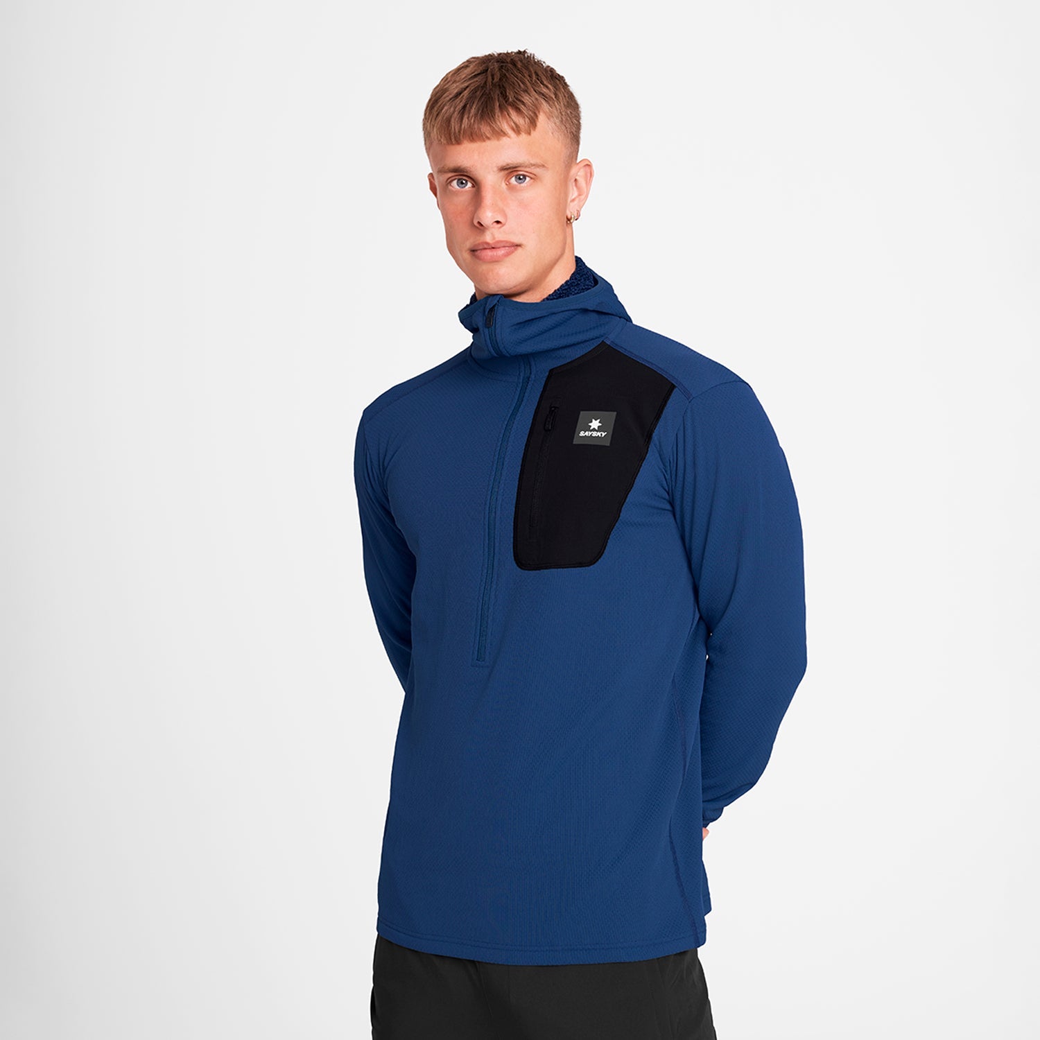 スウェットパーカー OMRHO30c219 Combat Half Zip Fleece Hoodie - BLUE [メンズ]