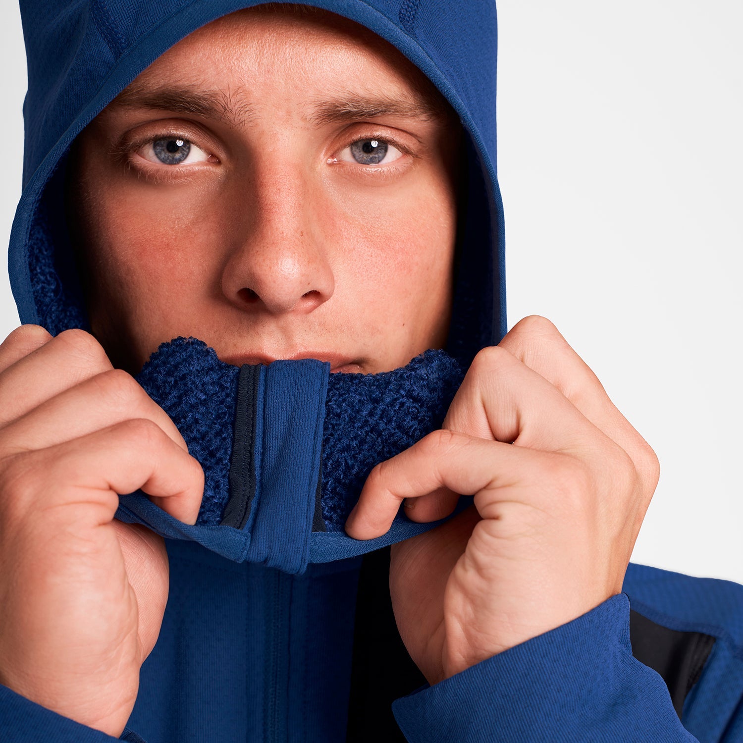 スウェットパーカー OMRHO30c219 Combat Half Zip Fleece Hoodie - BLUE [メンズ]