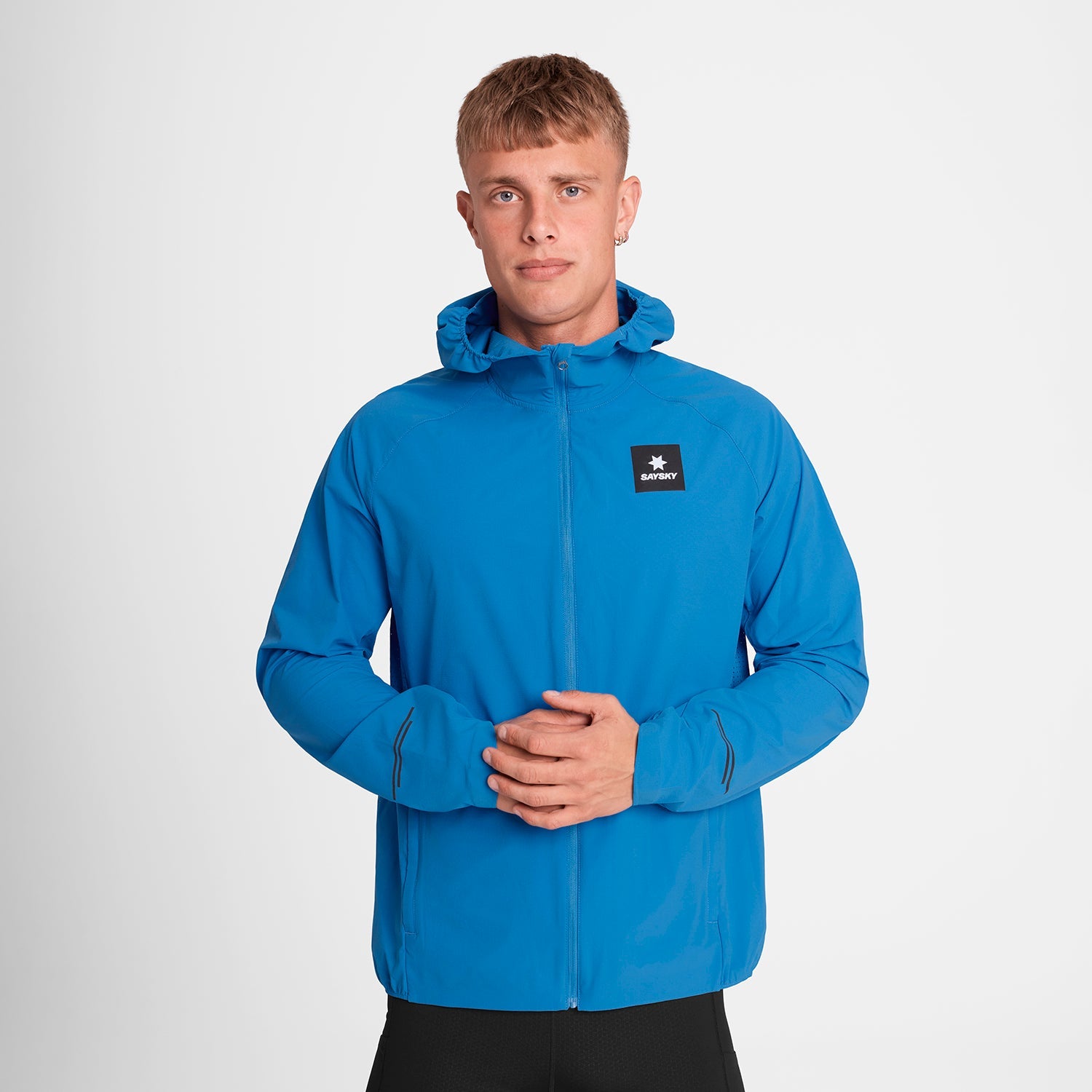ランニングジャケット OMRJA20c220 Clean Pace Flex Hooded Jacket - Blue [メンズ]